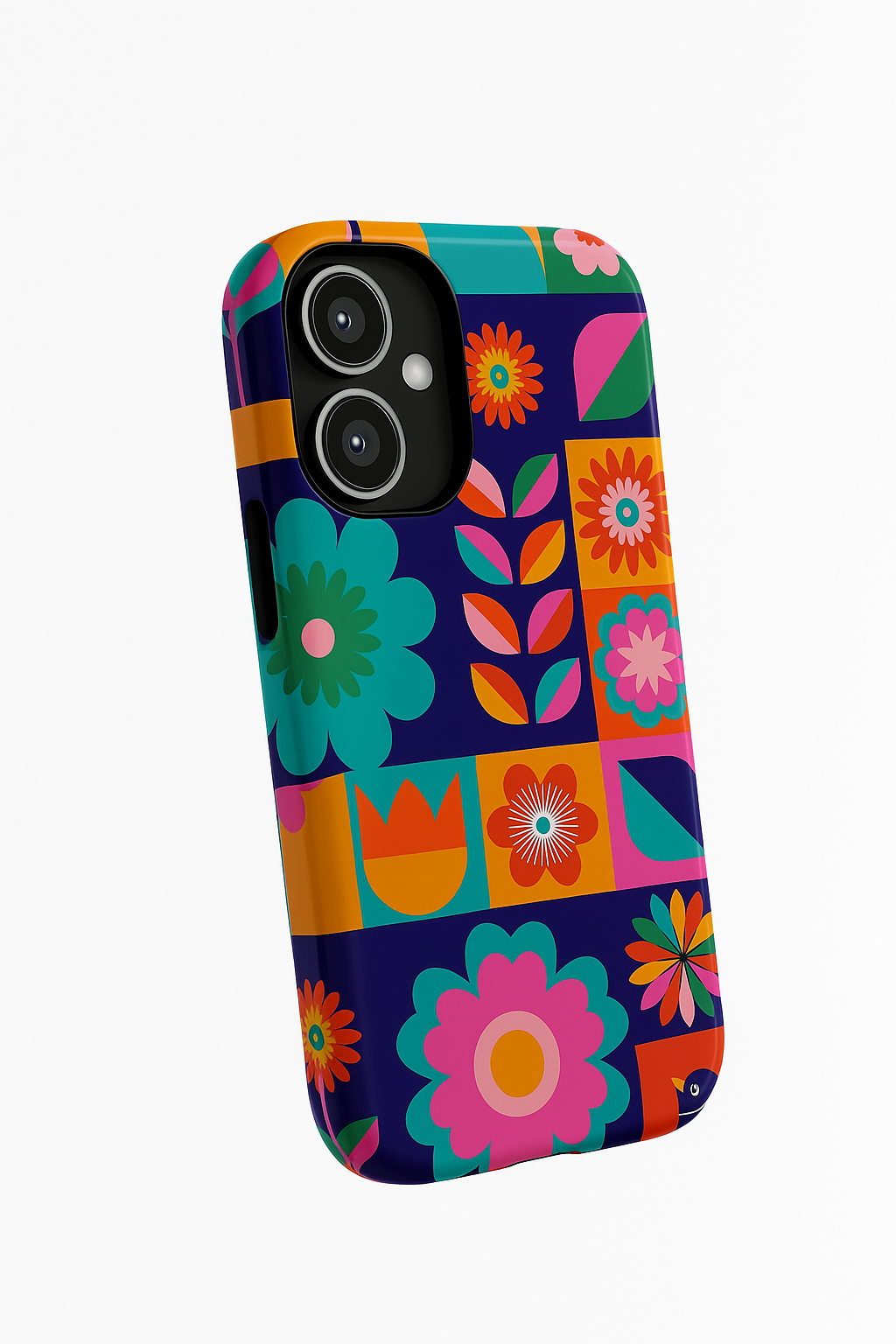 Colorful Floral Phone Case, Tough Cases for Protection, Vibrant Design Cover for Gift, Stylish Cell Phone Accessory, Fun Floral Designs - FORMO