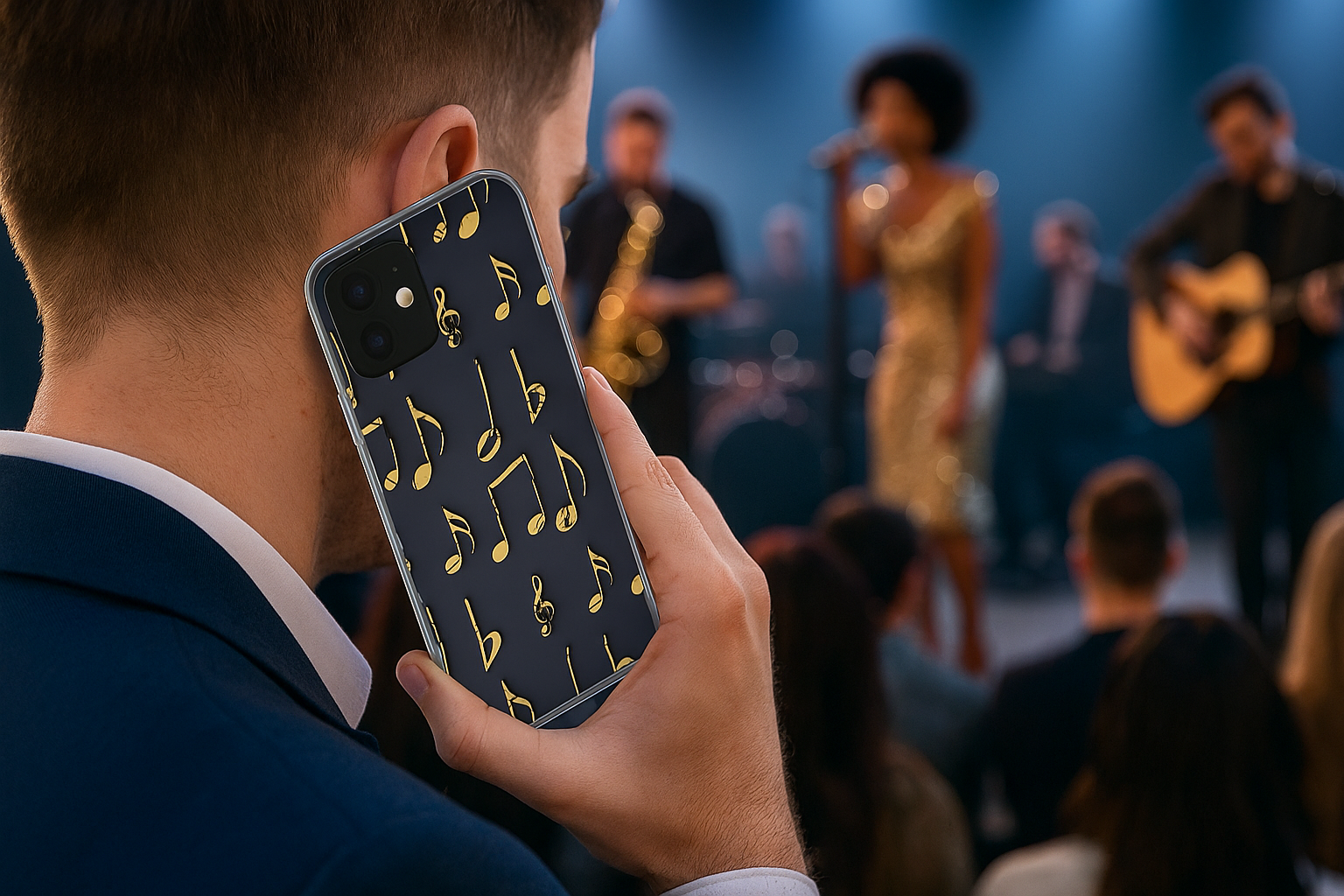 Music-Themed Phone Case - Clear Cases, Gift for Musicians, Guitarist Accessories, Trendy Phone Cover, Music Lover Gift - FORMO