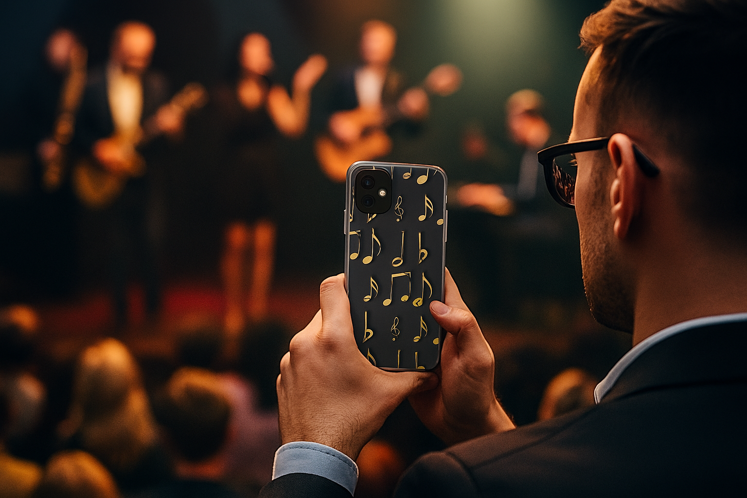 Music-Themed Phone Case - Clear Cases, Gift for Musicians, Guitarist Accessories, Trendy Phone Cover, Music Lover Gift - FORMO