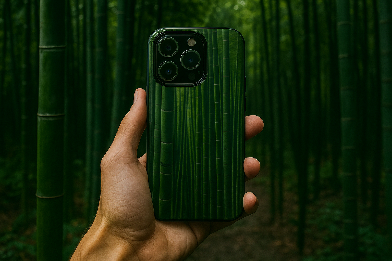 Bamboo Phone Case - Tough Cases, Nature Lover Gift, Eco-Friendly Phone Accessory, Greenery Design, Unique Smartphone Cover