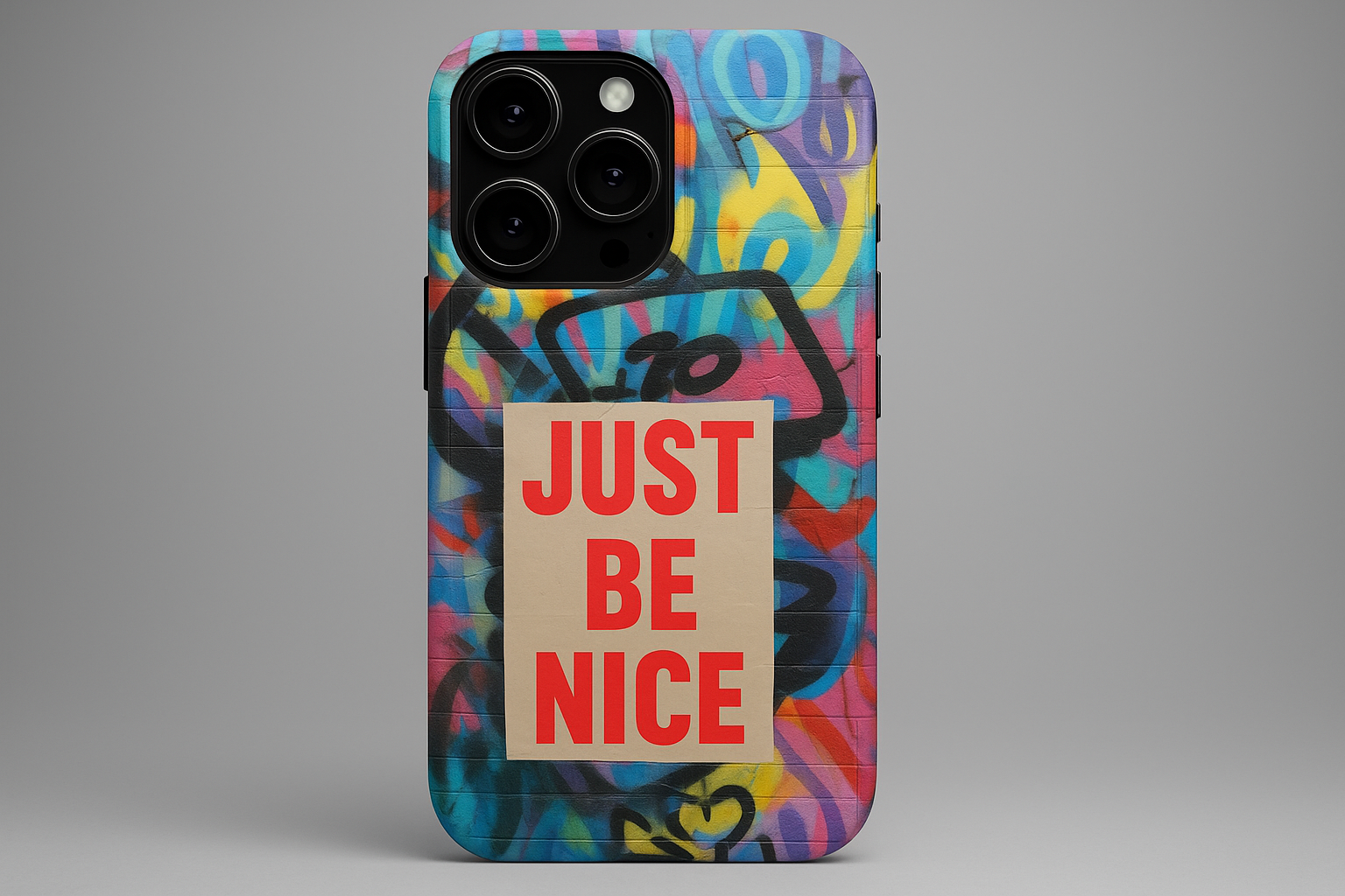 Colorful Phone Case - Just Be Nice Design, Motivational Gift, Phone Accessories, Unique Custom Case, Positive Vibe Tech Gear - FORMO