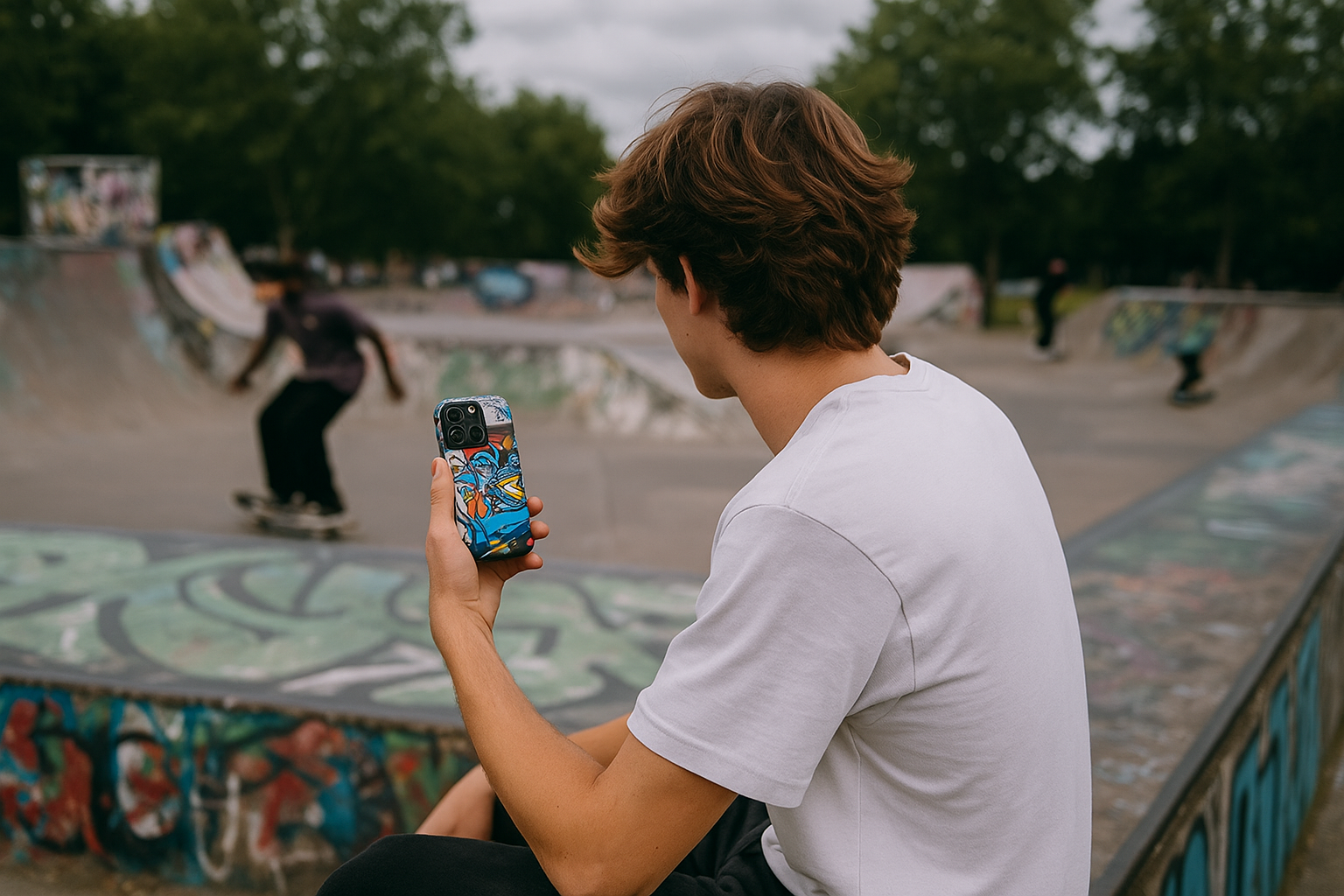 Edgy Phone Case with Graffiti Design, Tough Phone Case for Artists, Urban Style Phone Accessory, Graffiti Art Case, Unique Gift for Teens - FORMO