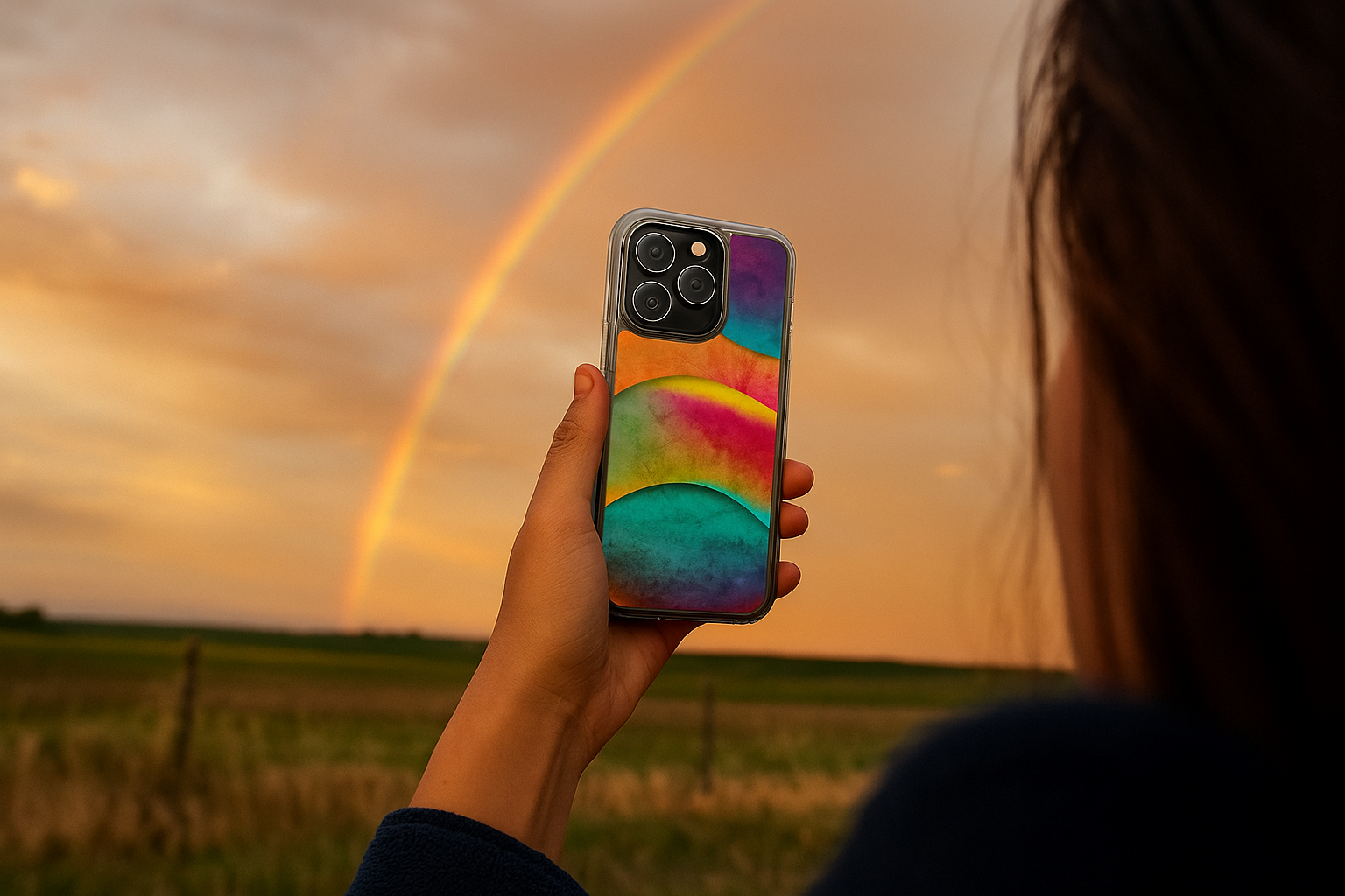 Vibrant Patterned Phone Case, Colorful Clear Phone Cover, Rainbow Design, Trendy Tech Accessory, Gift for Her, Customizable Mobile Case - FORMO