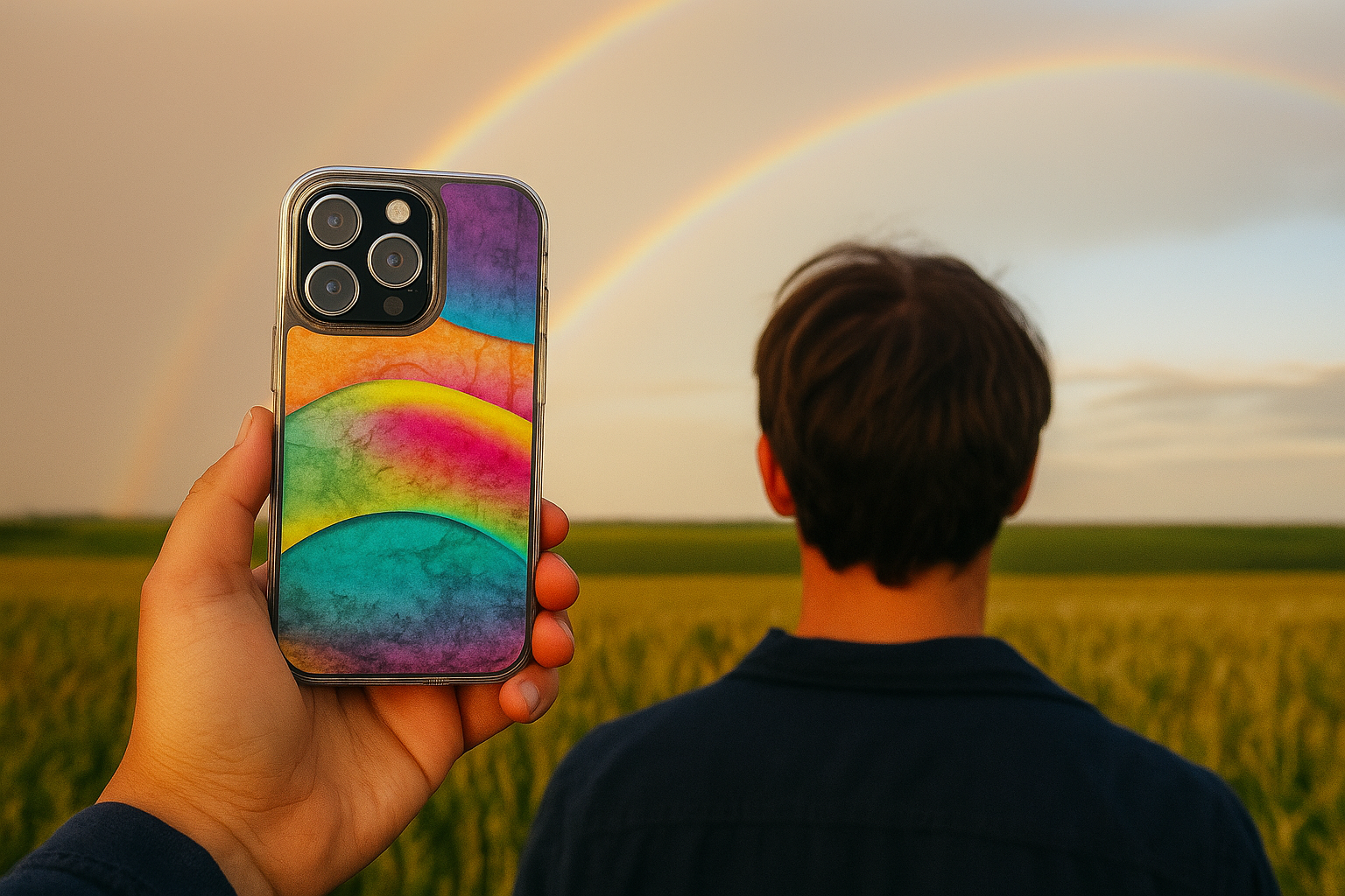 Vibrant Patterned Phone Case, Colorful Clear Phone Cover, Rainbow Design, Trendy Tech Accessory, Gift for Her, Customizable Mobile Case - FORMO