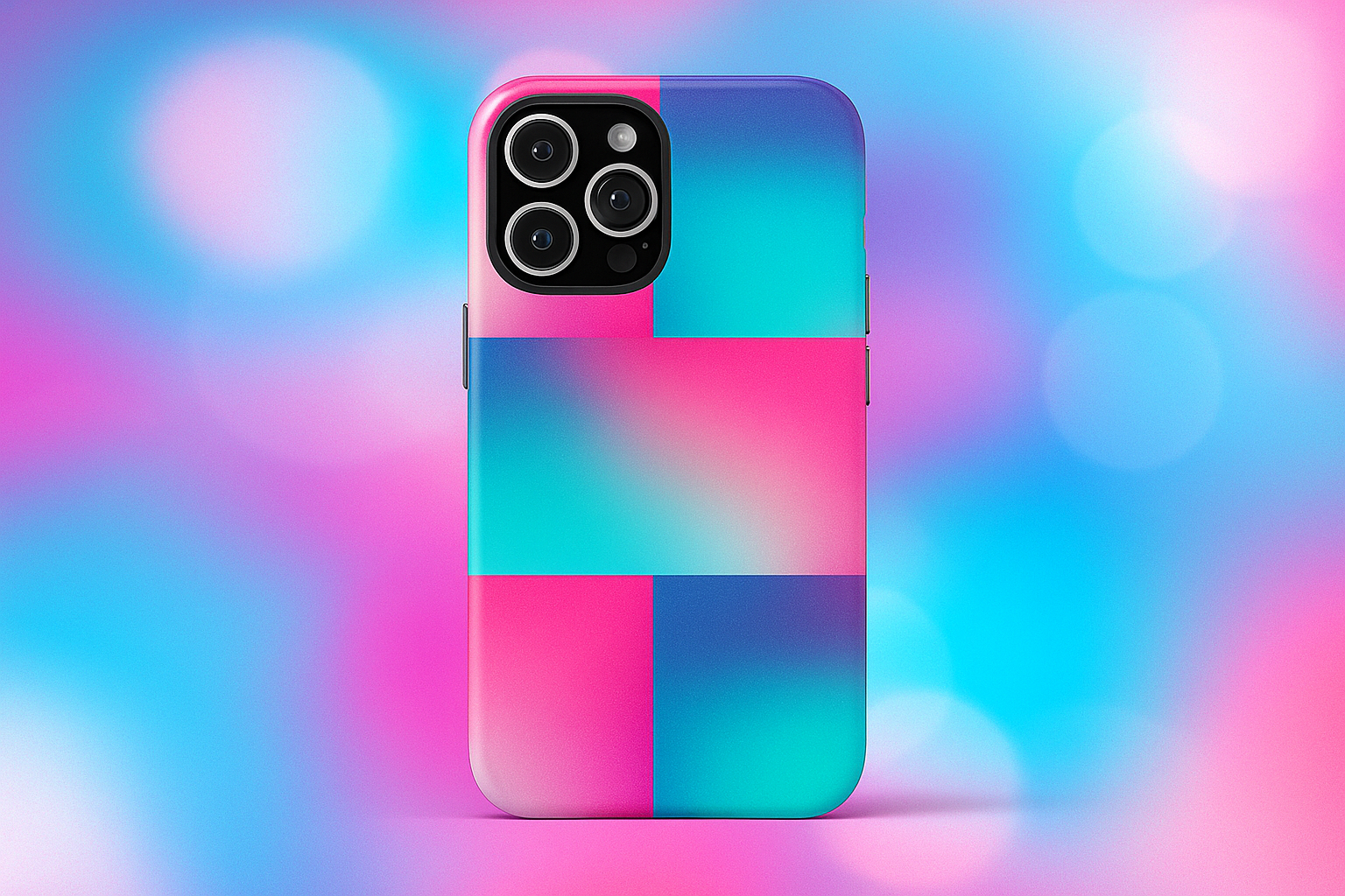 Daydream Waves — Pink & Light Blue Tough Phone Case (iPhone & Samsung)