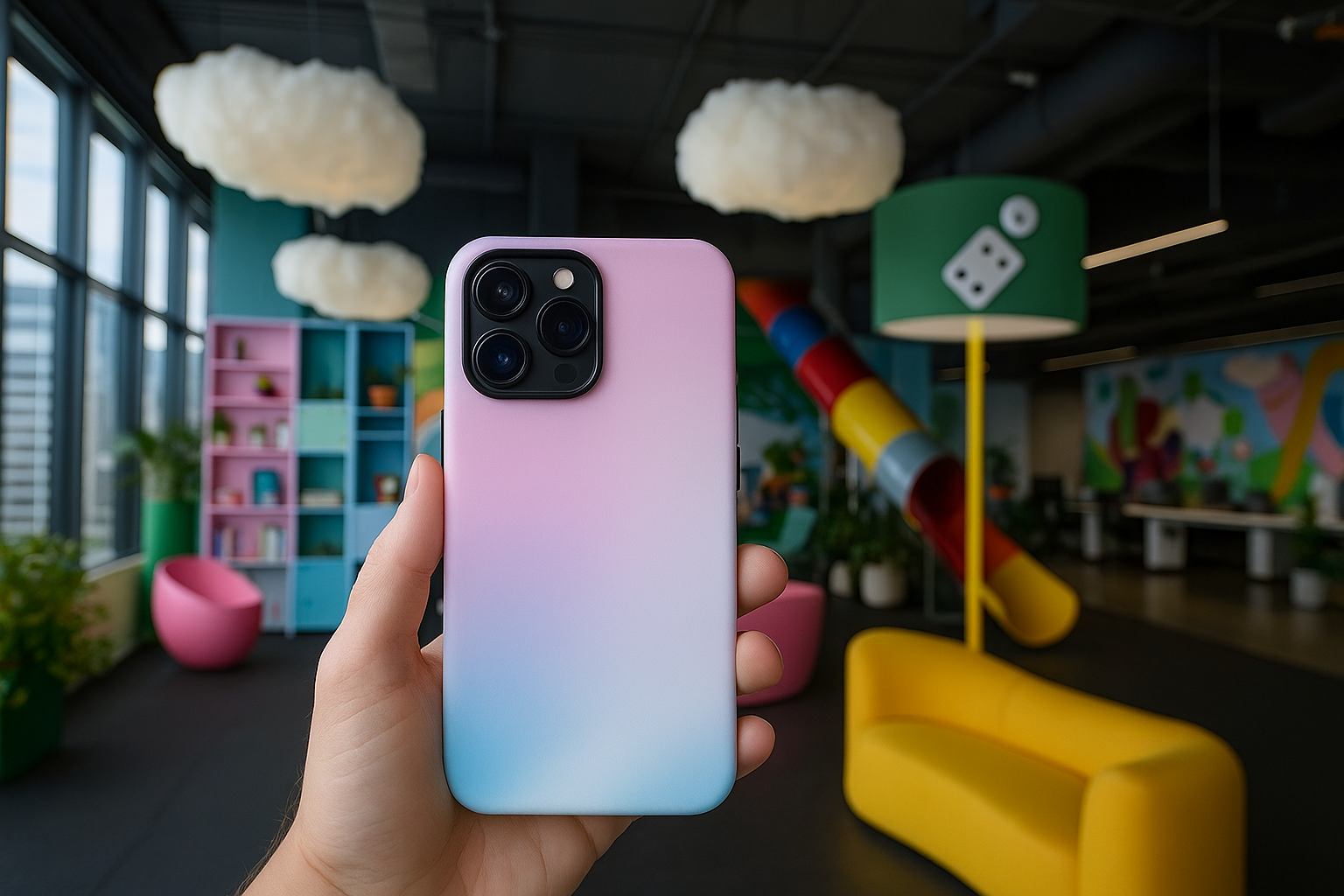 Blush Horizon — Pink & White Tough Magnetic Phone Case (iPhone & Samsung)