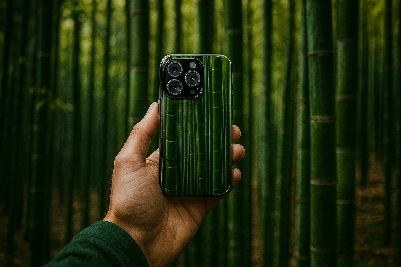Bamboo Phone Case - Tough Cases, Nature Lover Gift, Eco-Friendly Phone Accessory, Greenery Design, Unique Smartphone Cover