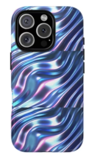 Iridescent Phone Case, Glossy Tough Case, Stylish Phone Cover, Unique Gift for Teens, Protective Phone Accessory