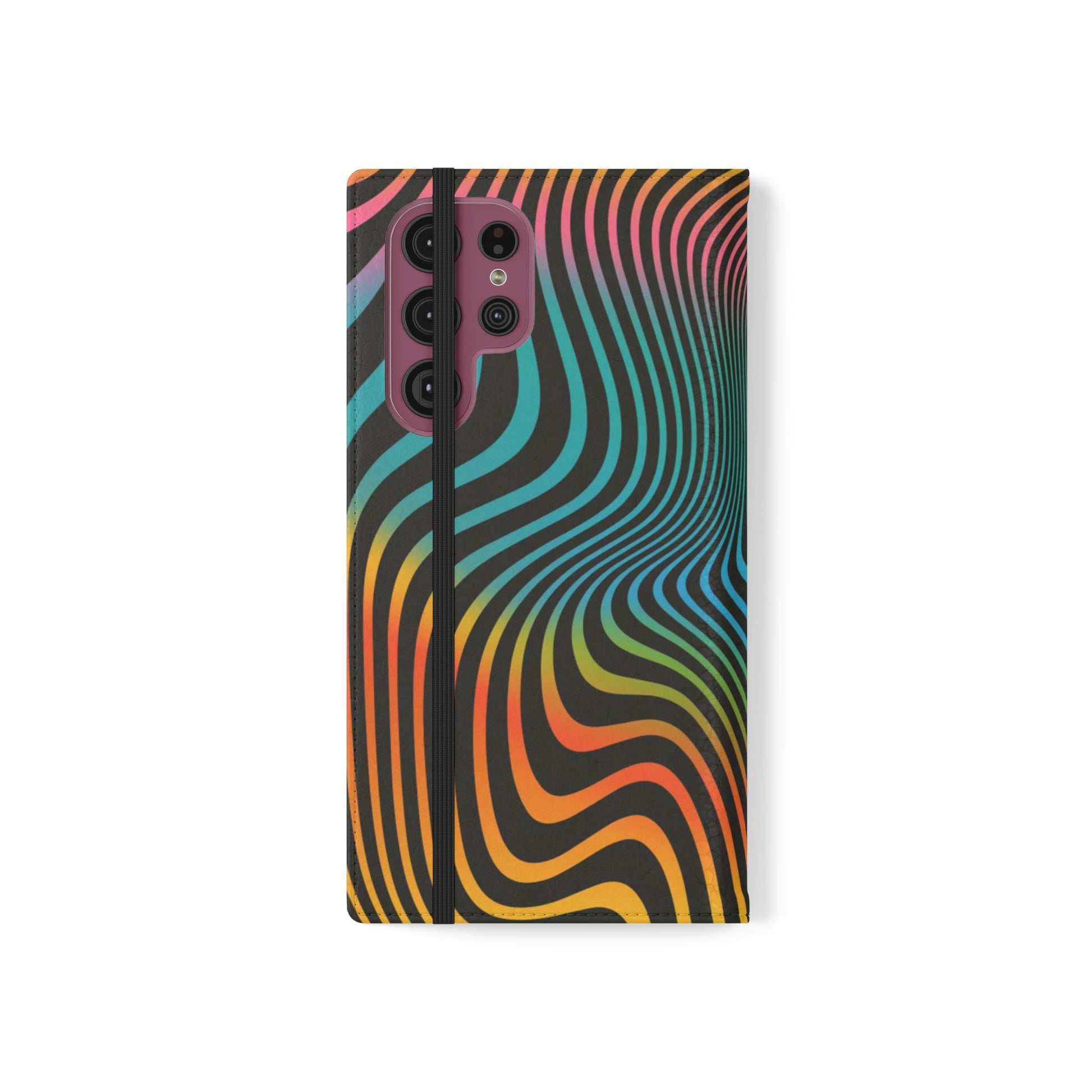 Vibrant Abstract Flip Case for Phone, Colorful Phone Wallet, Trendy Protective Cover, Unique Gift for Tech Lovers, Modern Accessories - FORMO