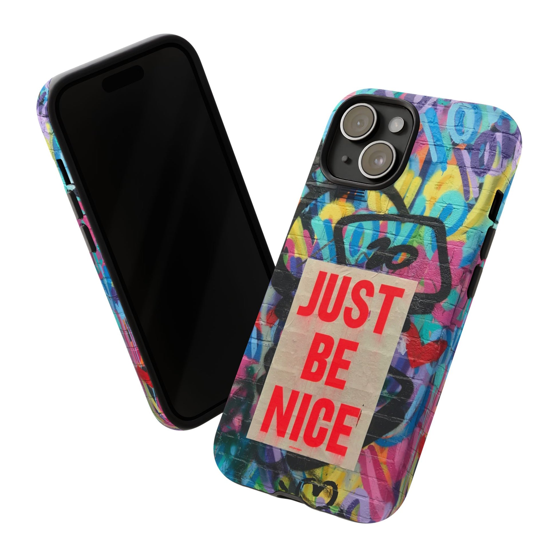 Colorful Phone Case - Just Be Nice Design, Motivational Gift, Phone Accessories, Unique Custom Case, Positive Vibe Tech Gear - FORMO