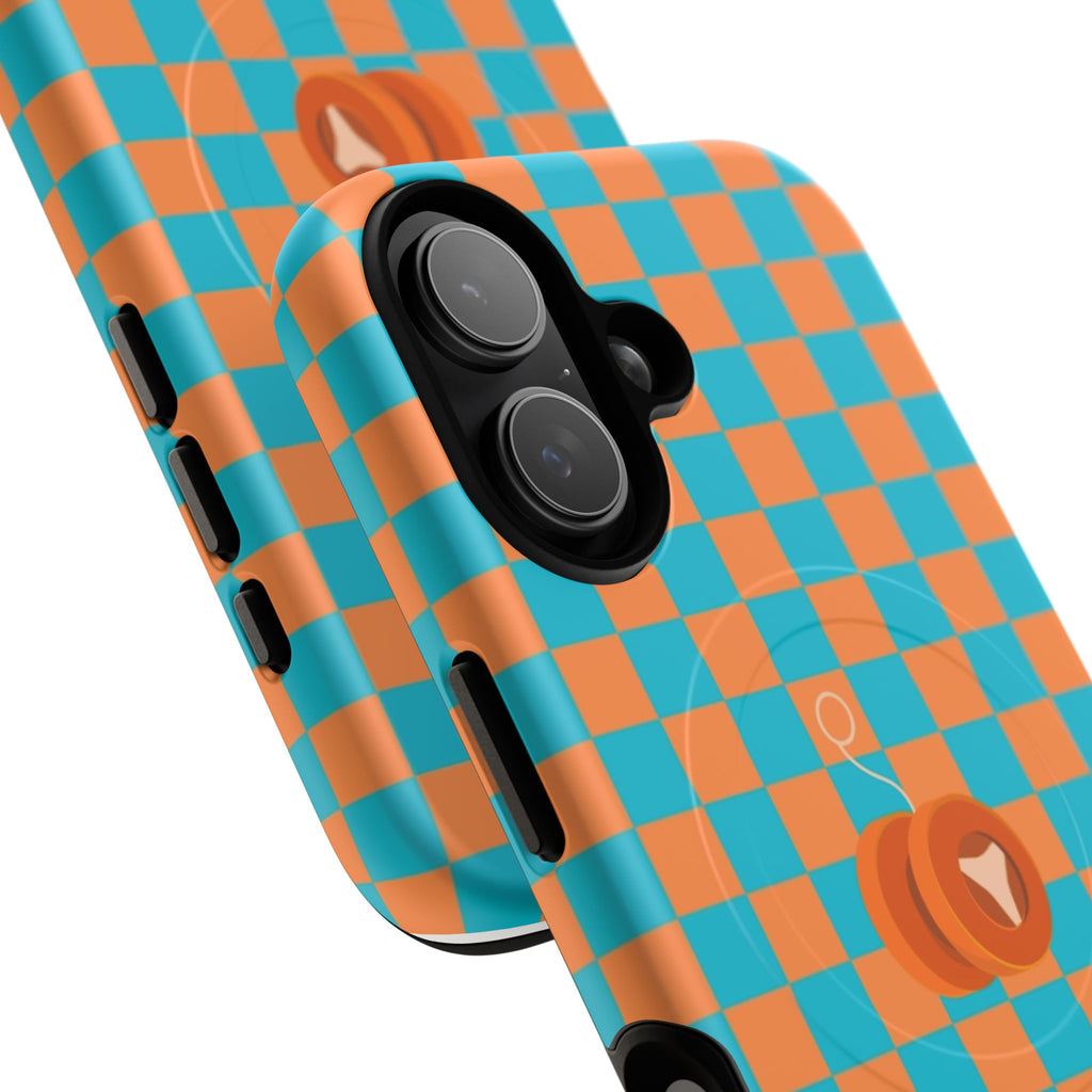 Vibrant Tough Magnetic Phone Case for Protection, Checkerboard Design for Tech Lovers, Gift for Birthdays, Holidays, or Daily Use
