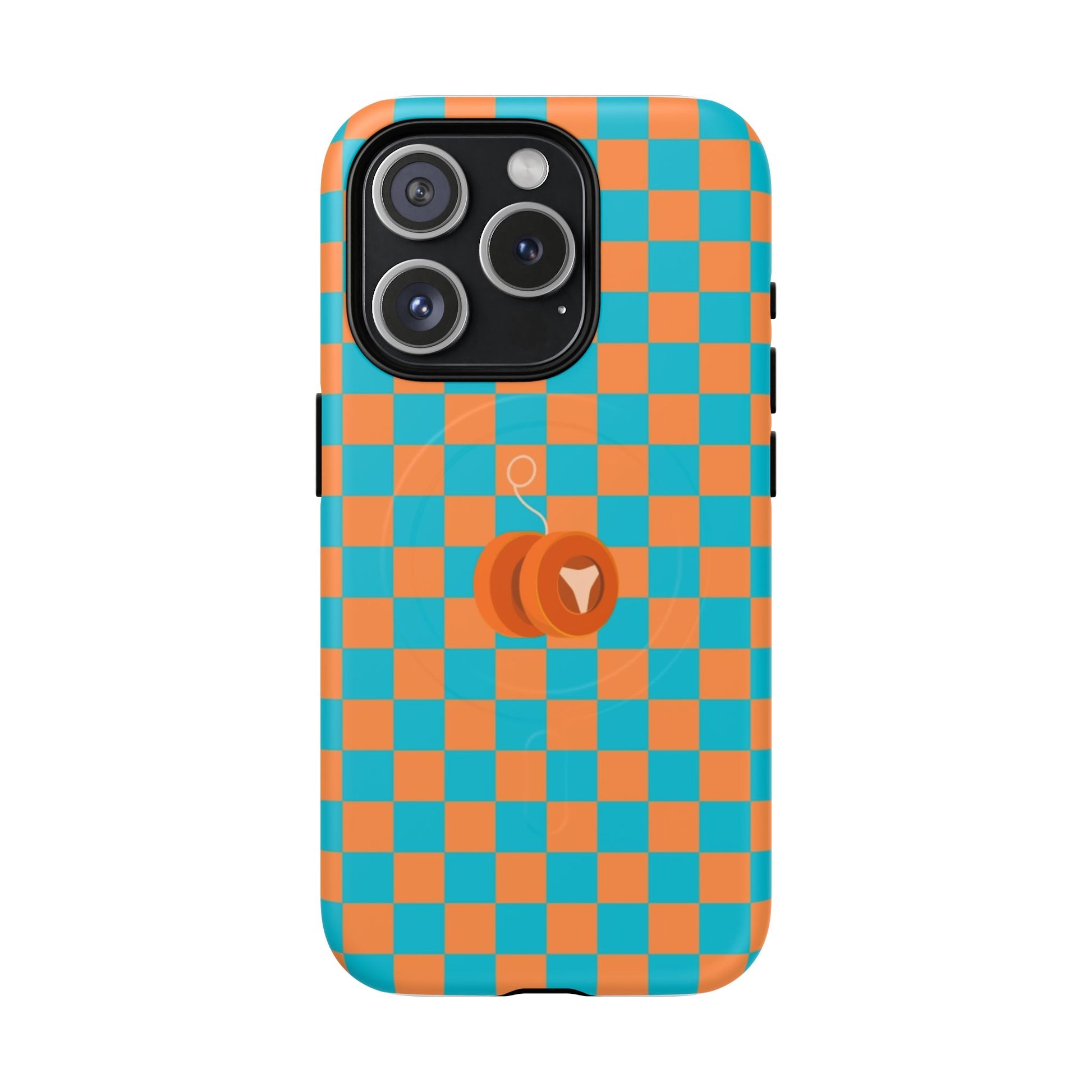 Vibrant Tough Magnetic Phone Case for Protection, Checkerboard Design for Tech Lovers, Gift for Birthdays, Holidays, or Daily Use