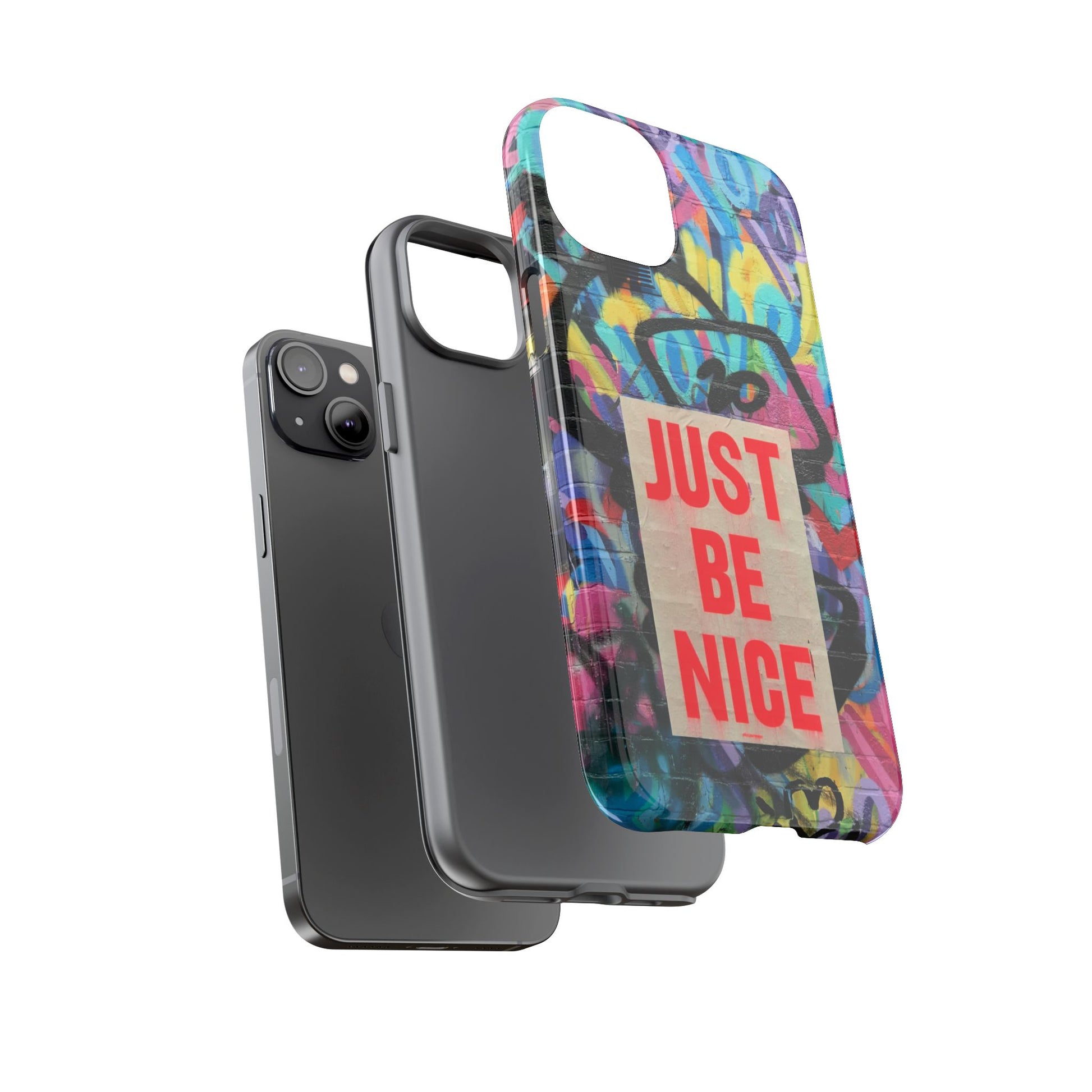 Colorful Phone Case - Just Be Nice Design, Motivational Gift, Phone Accessories, Unique Custom Case, Positive Vibe Tech Gear - FORMO