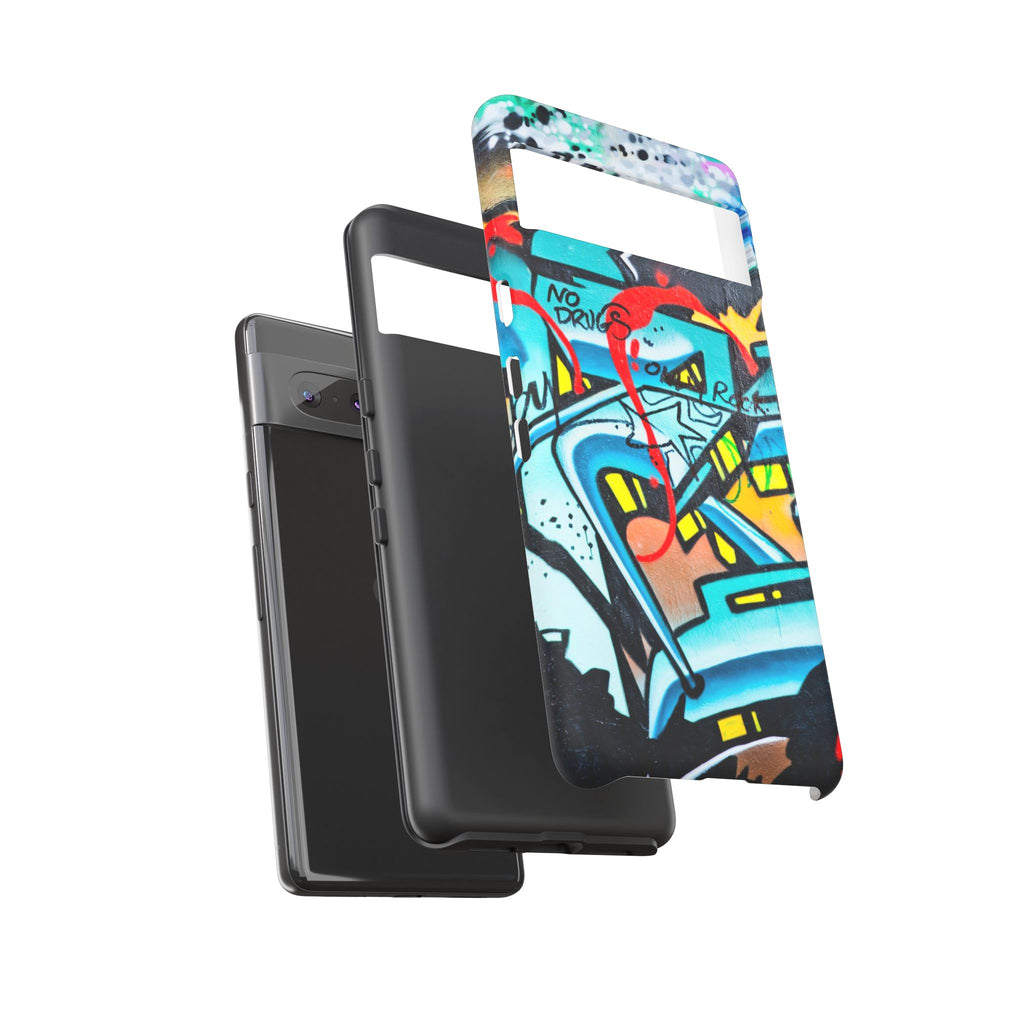 Edgy Phone Case with Graffiti Design, Tough Phone Case for Artists, Urban Style Phone Accessory, Graffiti Art Case, Unique Gift for Teens - FORMO