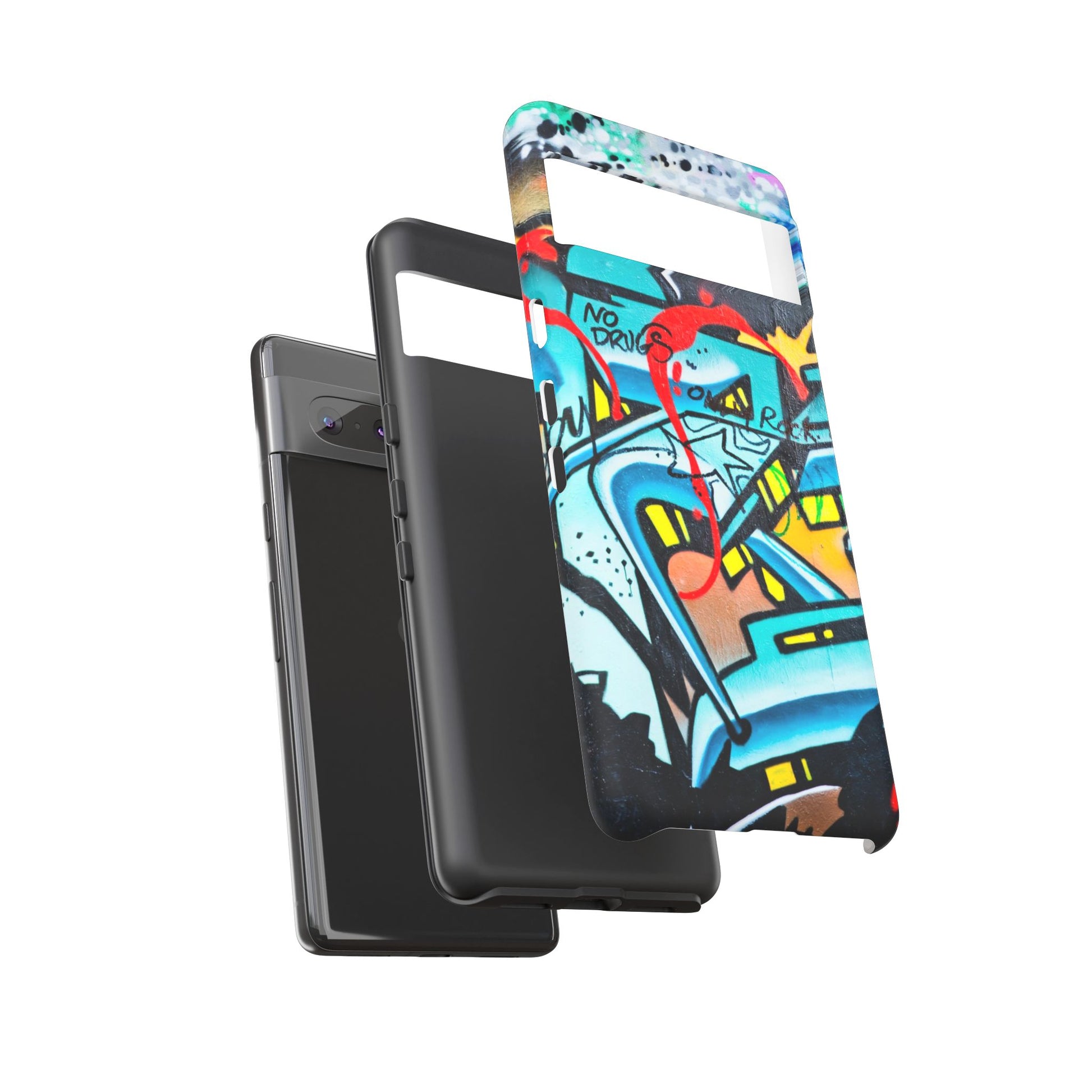 Edgy Phone Case with Graffiti Design, Tough Phone Case for Artists, Urban Style Phone Accessory, Graffiti Art Case, Unique Gift for Teens - FORMO