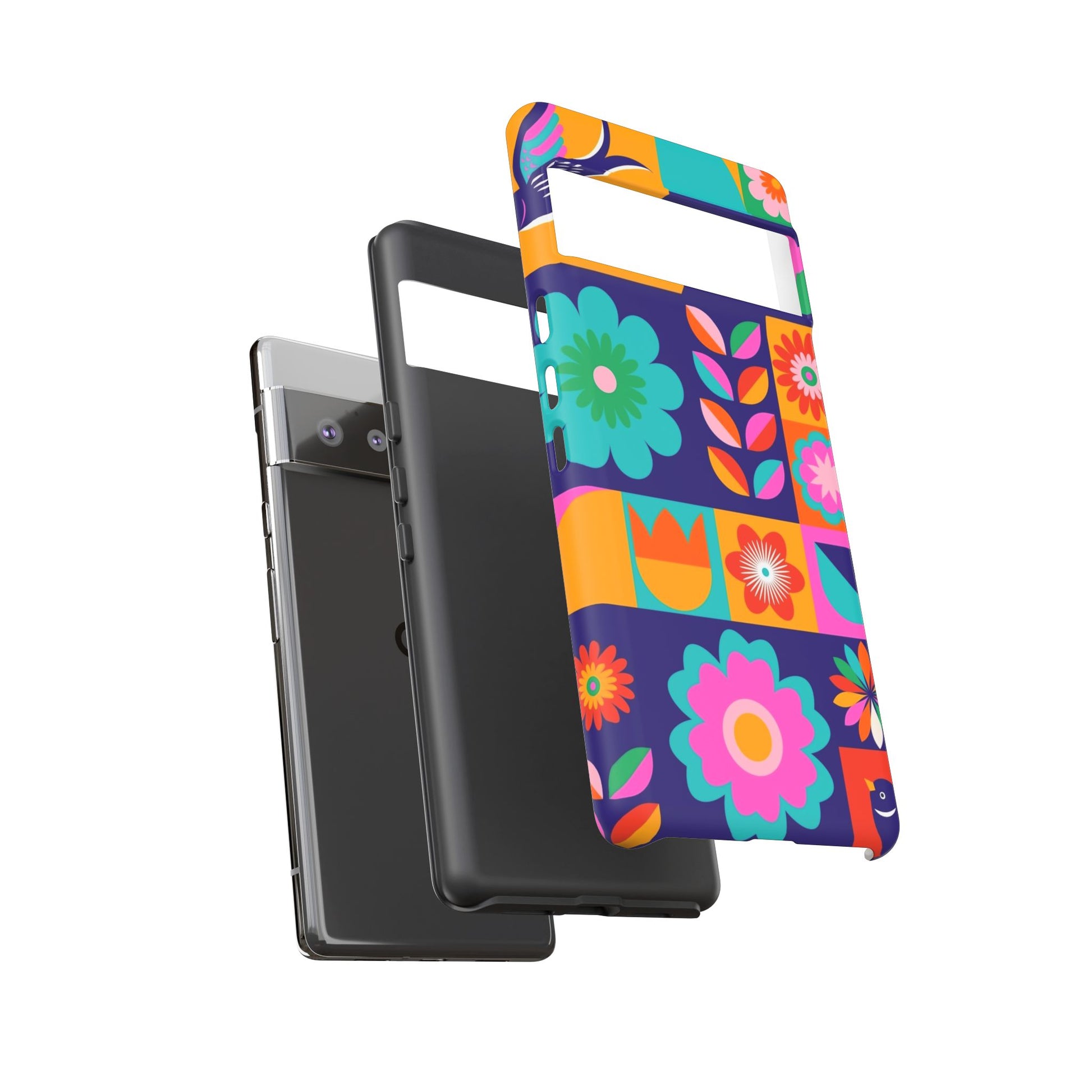 Colorful Floral Phone Case, Tough Cases for Protection, Vibrant Design Cover for Gift, Stylish Cell Phone Accessory, Fun Floral Designs - FORMO