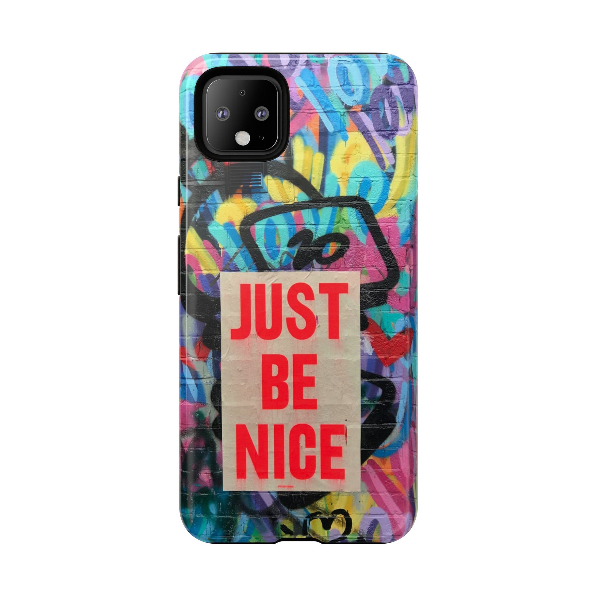Colorful Phone Case - Just Be Nice Design, Motivational Gift, Phone Accessories, Unique Custom Case, Positive Vibe Tech Gear - FORMO