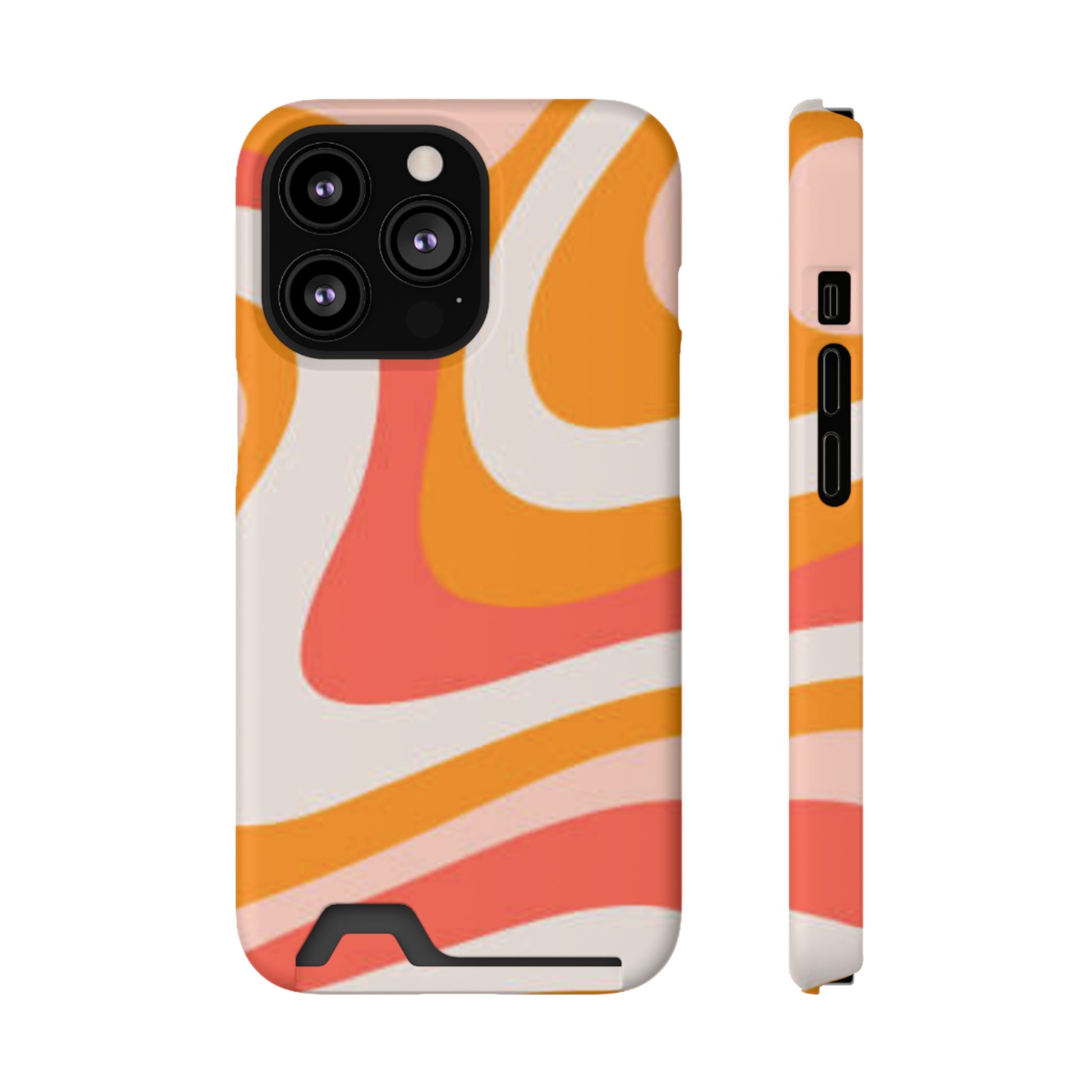 Trendy Phone Case with Card Holder, Boho Phone Accessory, Stylish Mobile Cover, Functional Gift for Friends, Perfect for Everyday Use - FORMO