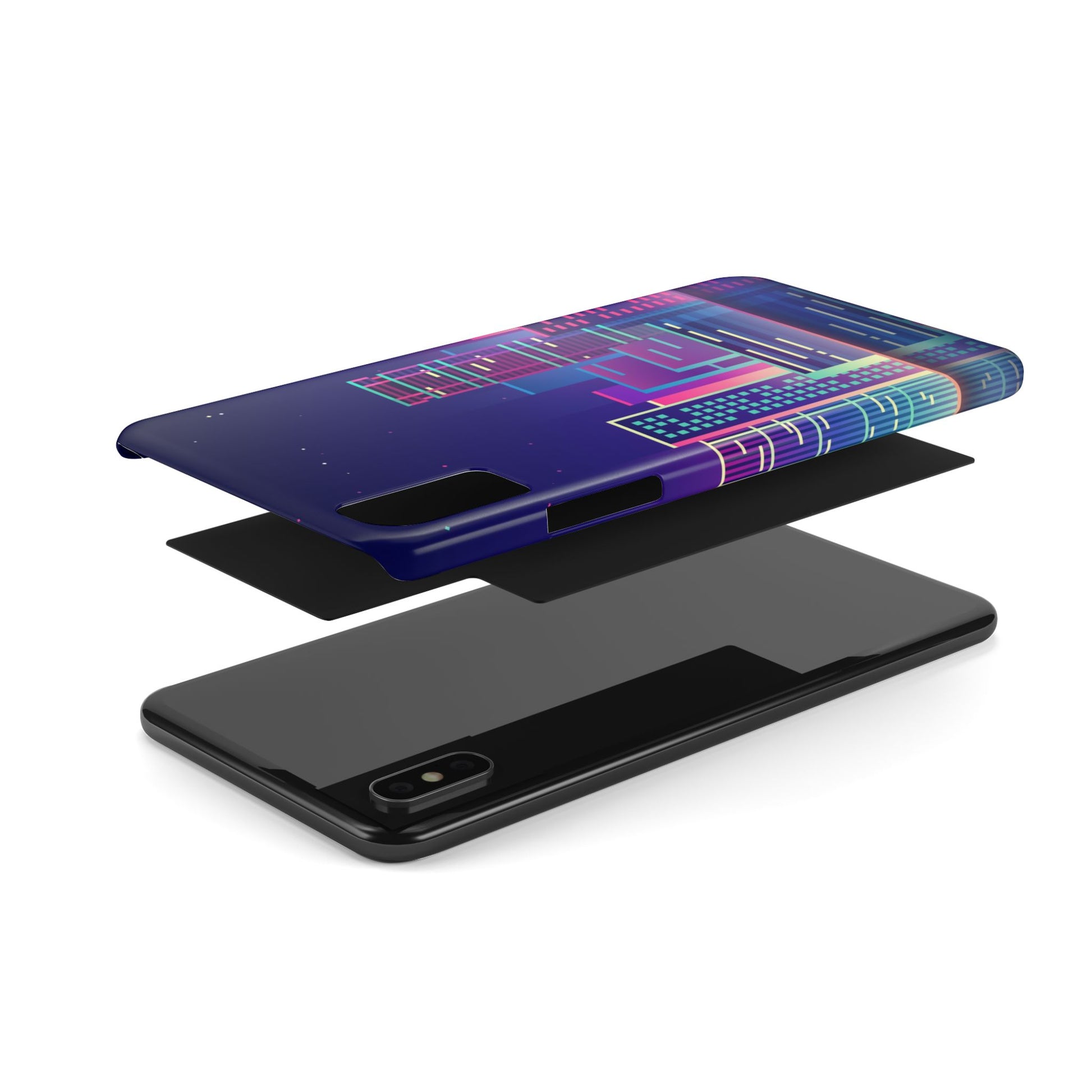 Urban Skyline Slim Phone Cases, Cityscape iPhone Cover, Colorful Night Design, Trendy Phone Accessory, Gifts for City Lovers - FORMO