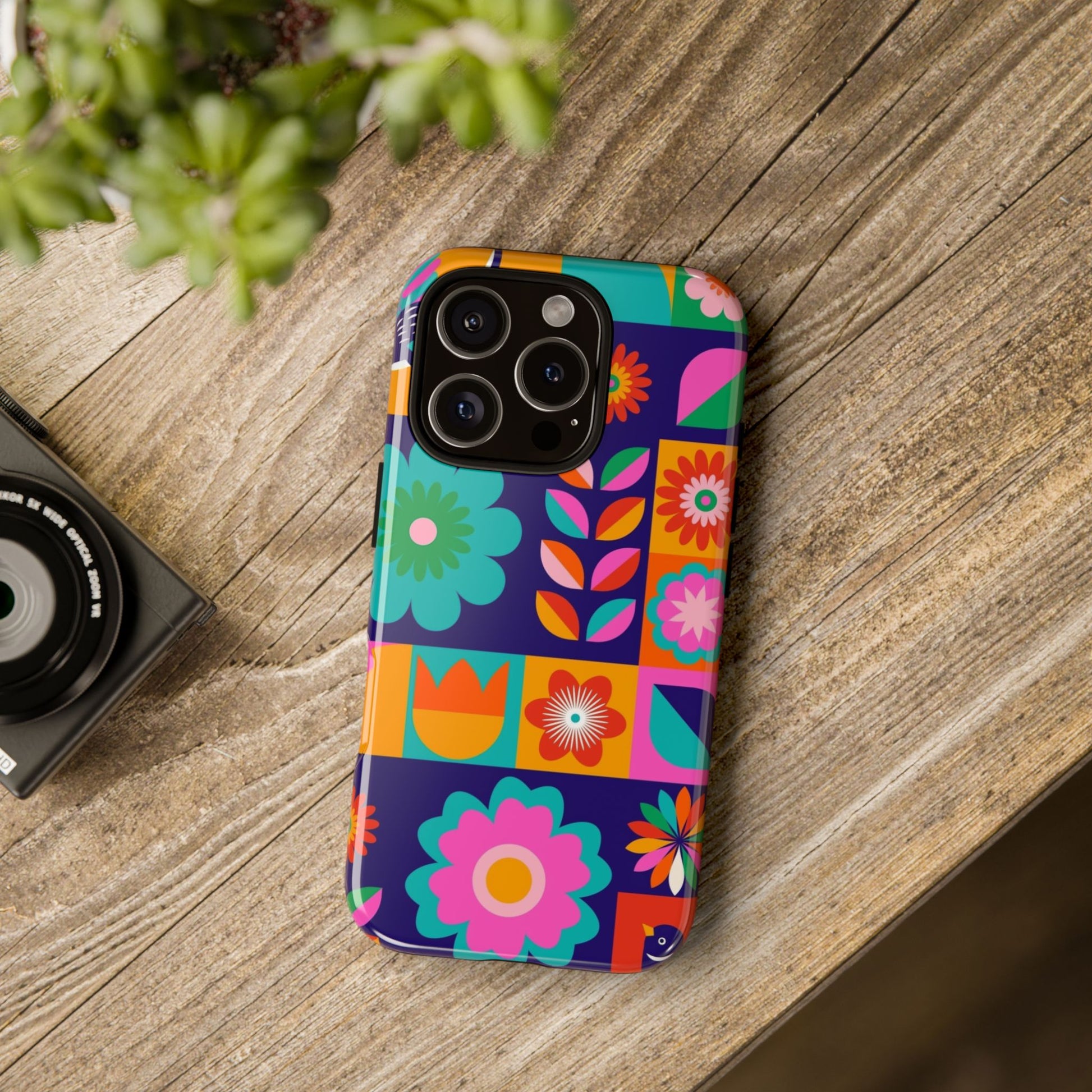 Colorful Floral Phone Case, Tough Cases for Protection, Vibrant Design Cover for Gift, Stylish Cell Phone Accessory, Fun Floral Designs - FORMO