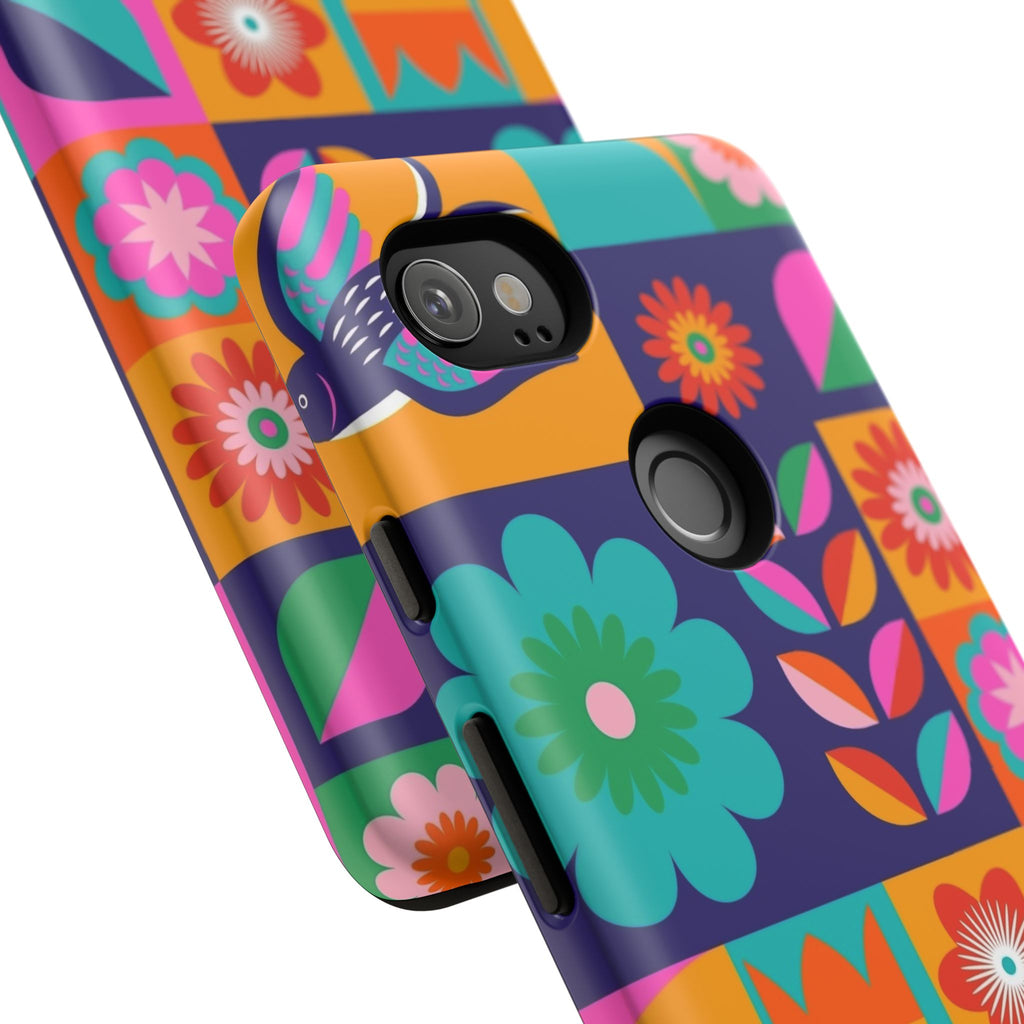 Colorful Floral Phone Case, Tough Cases for Protection, Vibrant Design Cover for Gift, Stylish Cell Phone Accessory, Fun Floral Designs - FORMO