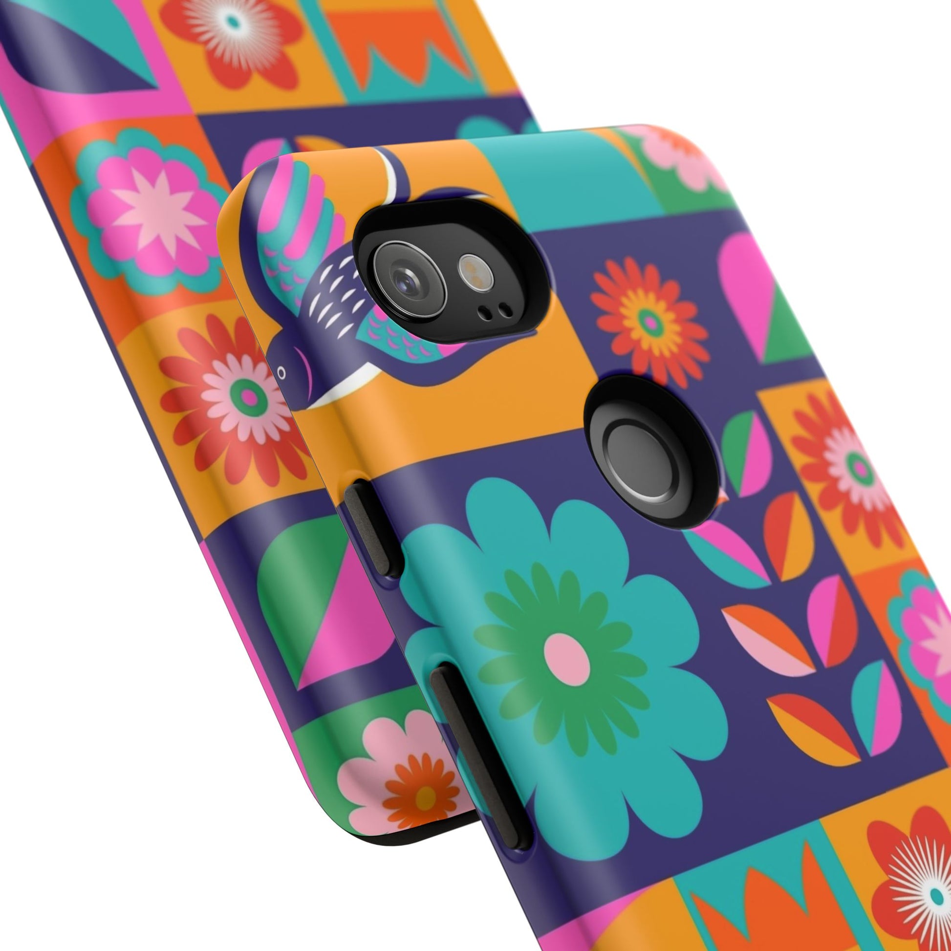 Colorful Floral Phone Case, Tough Cases for Protection, Vibrant Design Cover for Gift, Stylish Cell Phone Accessory, Fun Floral Designs - FORMO