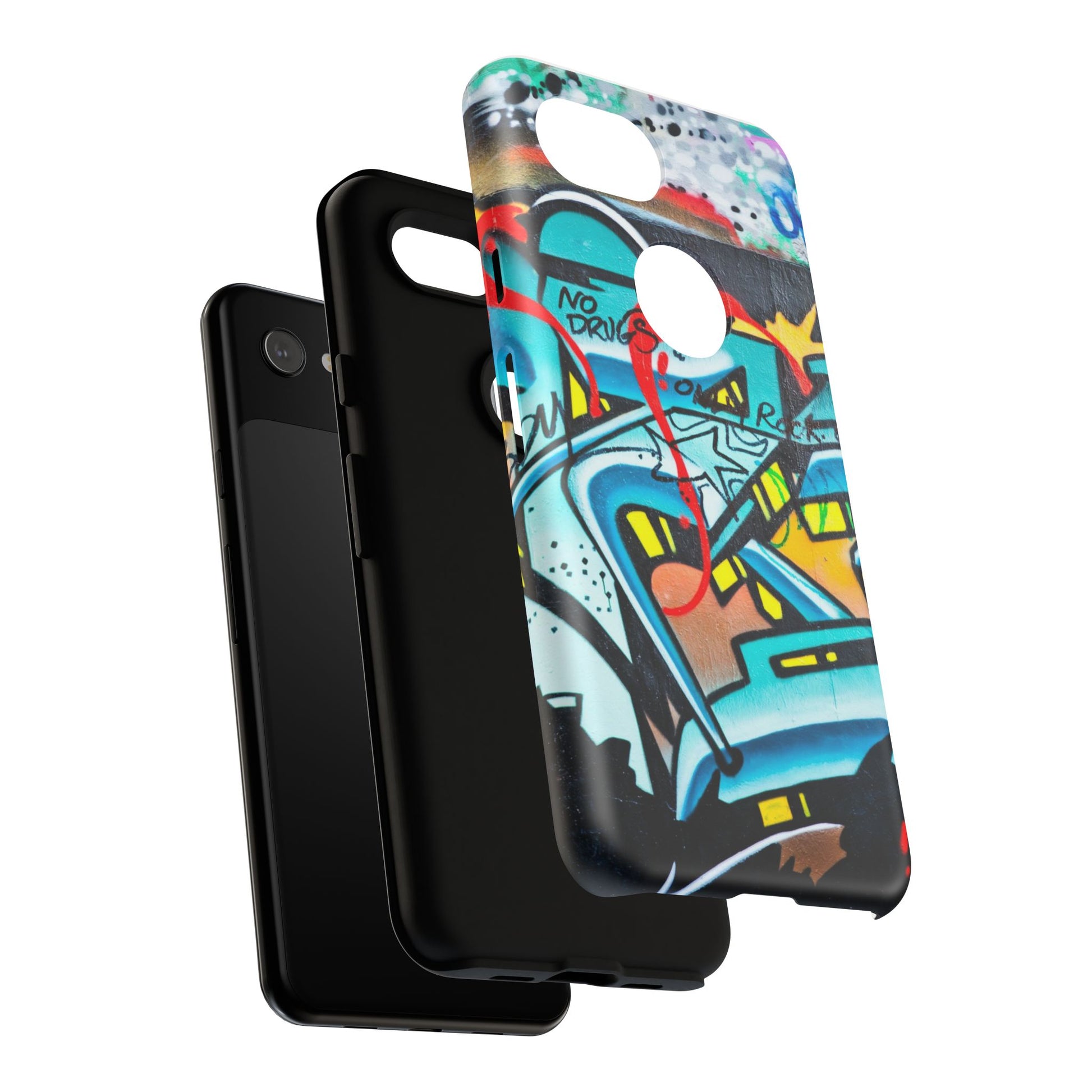 Edgy Phone Case with Graffiti Design, Tough Phone Case for Artists, Urban Style Phone Accessory, Graffiti Art Case, Unique Gift for Teens - FORMO