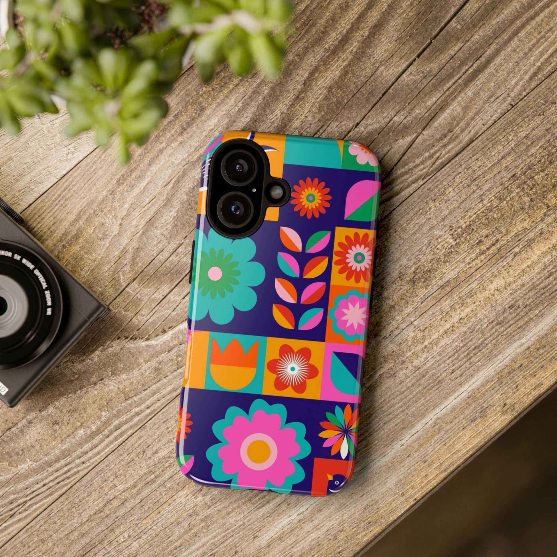 Colorful Floral Phone Case, Tough Cases for Protection, Vibrant Design Cover for Gift, Stylish Cell Phone Accessory, Fun Floral Designs - FORMO