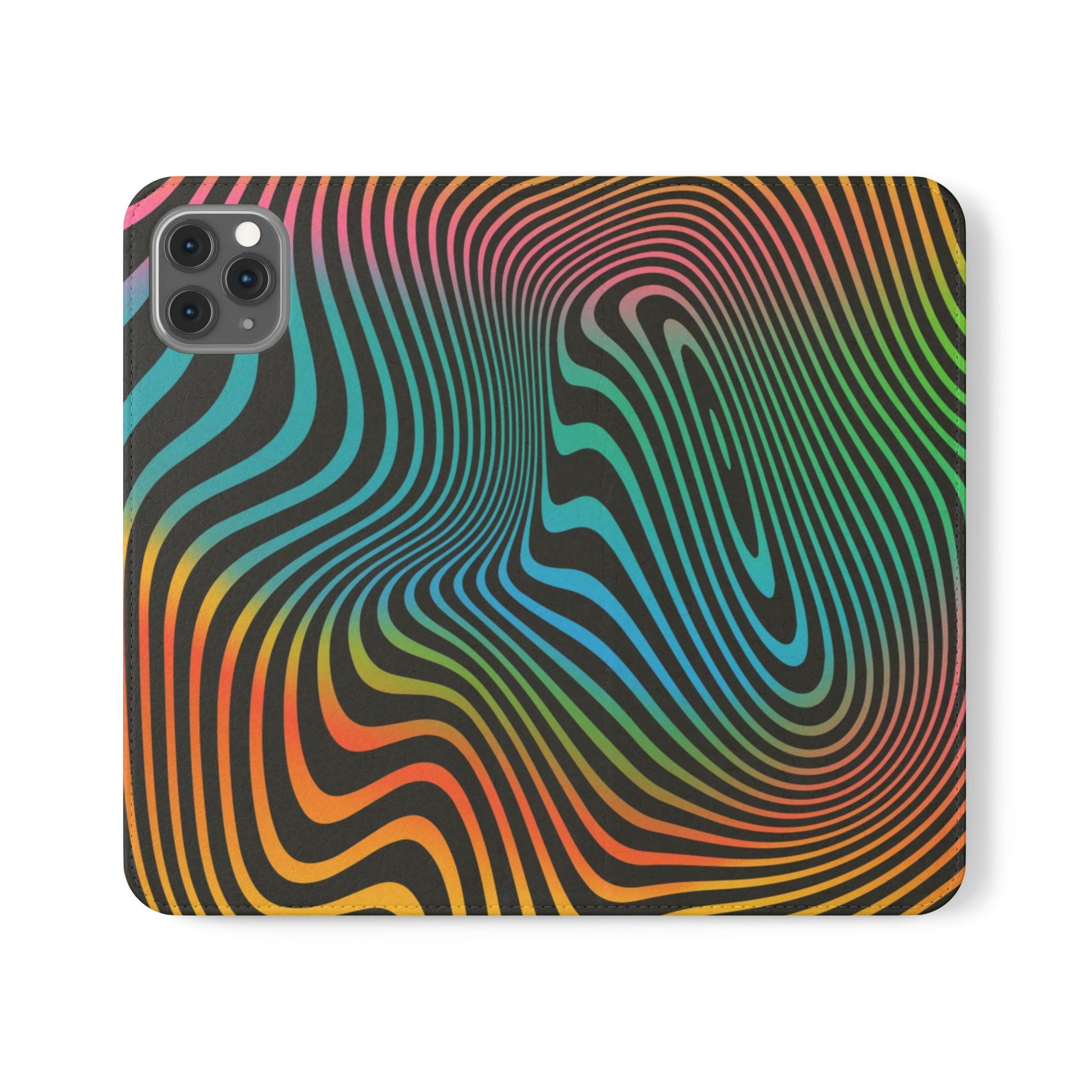 Vibrant Abstract Flip Case for Phone, Colorful Phone Wallet, Trendy Protective Cover, Unique Gift for Tech Lovers, Modern Accessories - FORMO