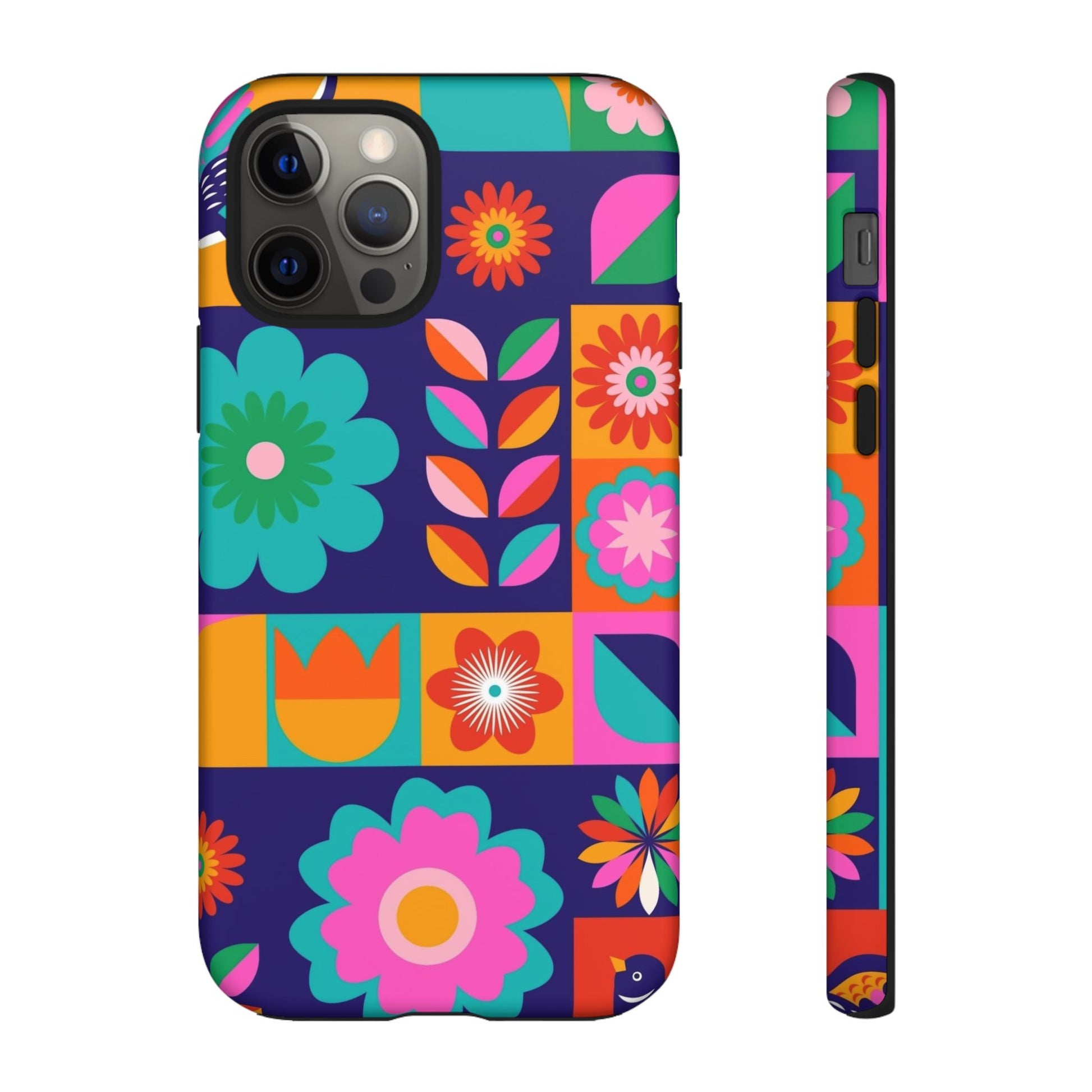 Colorful Floral Phone Case, Tough Cases for Protection, Vibrant Design Cover for Gift, Stylish Cell Phone Accessory, Fun Floral Designs - FORMO
