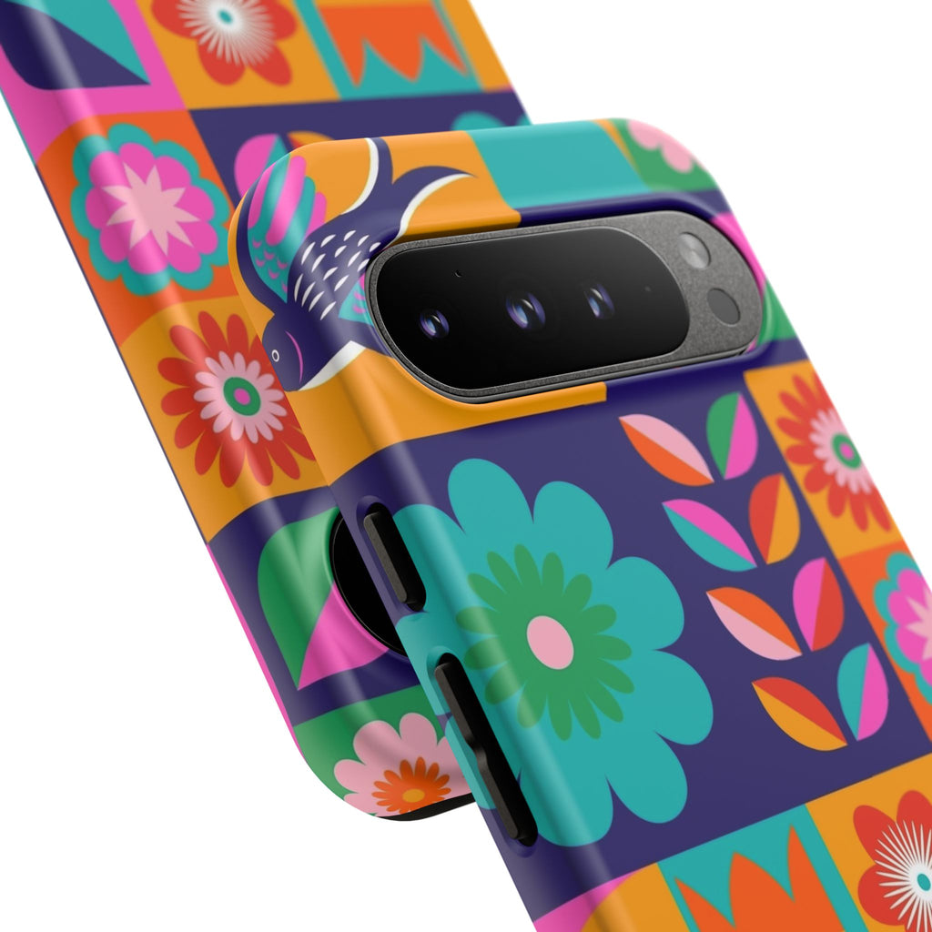 Colorful Floral Phone Case, Tough Cases for Protection, Vibrant Design Cover for Gift, Stylish Cell Phone Accessory, Fun Floral Designs - FORMO