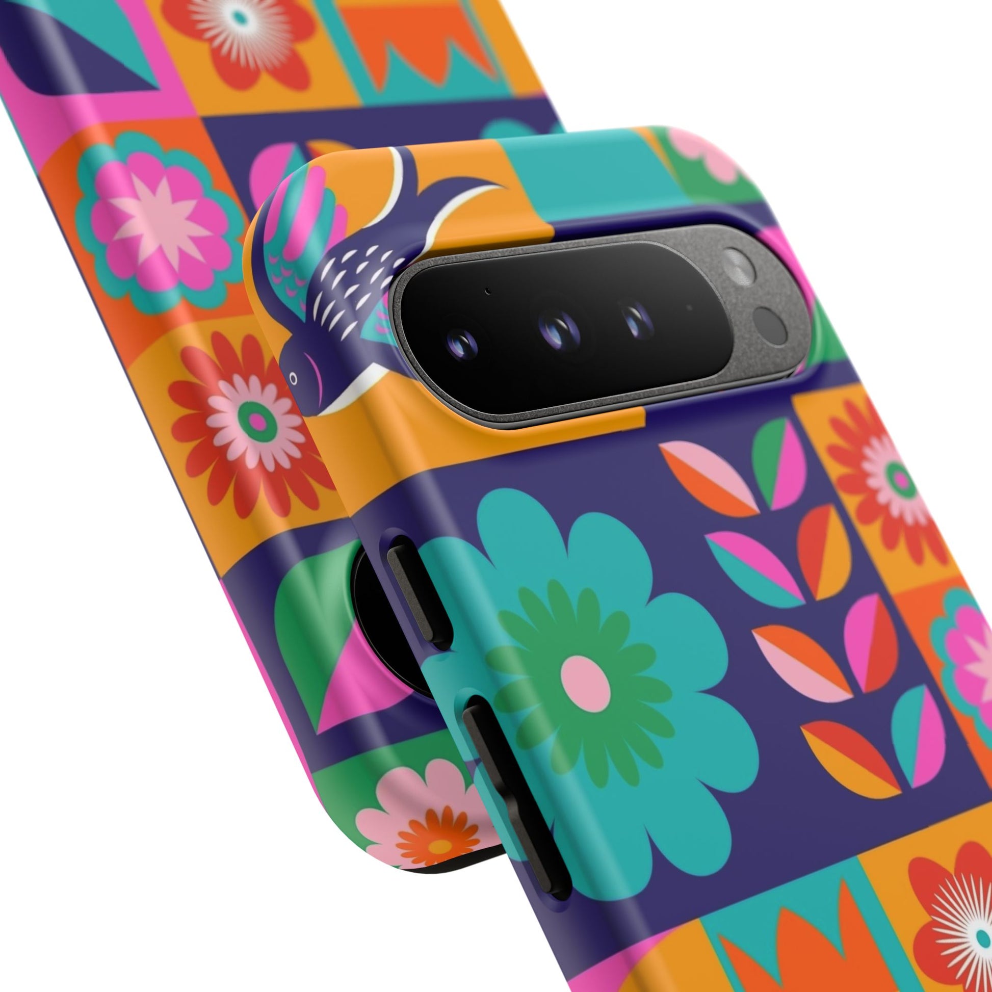Colorful Floral Phone Case, Tough Cases for Protection, Vibrant Design Cover for Gift, Stylish Cell Phone Accessory, Fun Floral Designs - FORMO