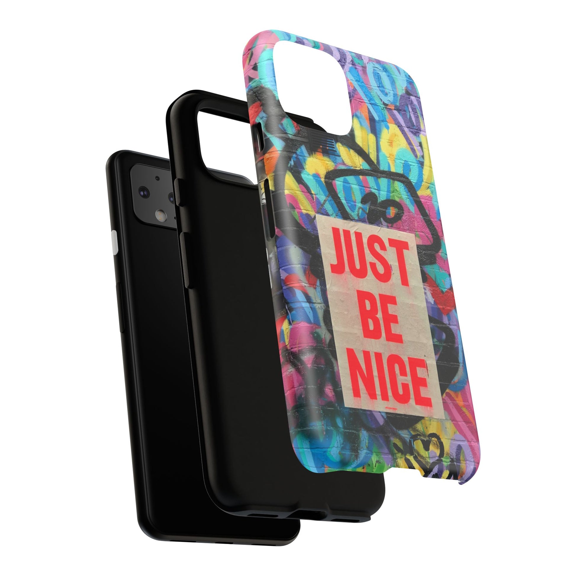 Colorful Phone Case - Just Be Nice Design, Motivational Gift, Phone Accessories, Unique Custom Case, Positive Vibe Tech Gear - FORMO