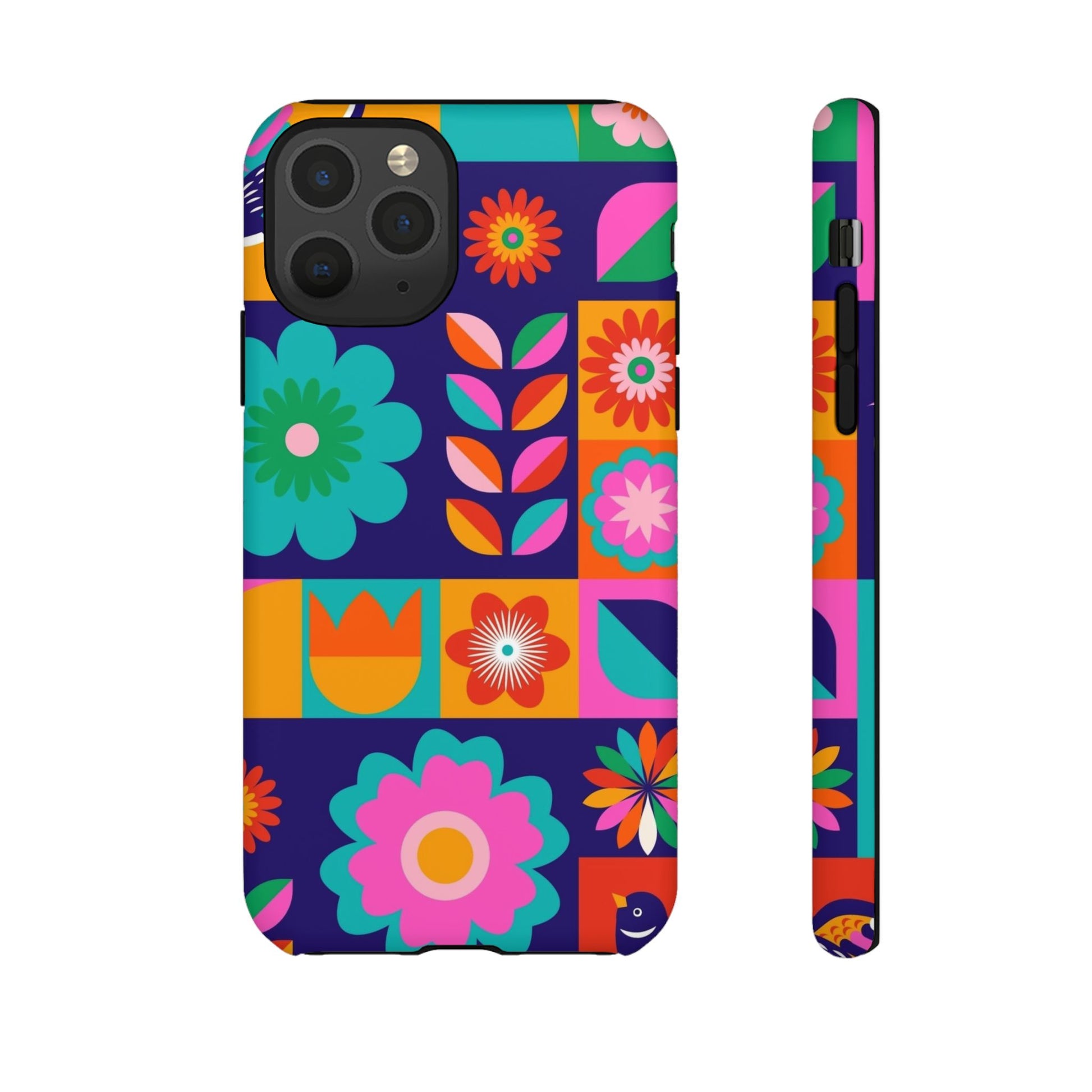 Colorful Floral Phone Case, Tough Cases for Protection, Vibrant Design Cover for Gift, Stylish Cell Phone Accessory, Fun Floral Designs - FORMO