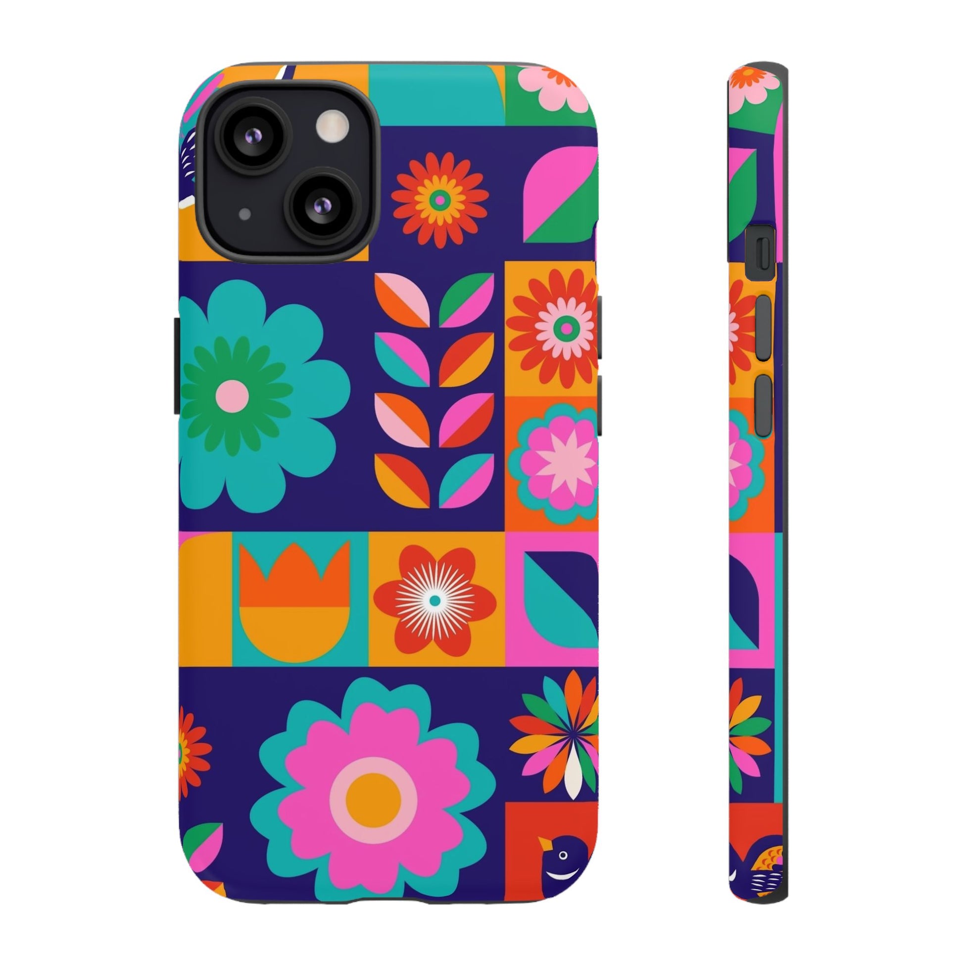 Colorful Floral Phone Case, Tough Cases for Protection, Vibrant Design Cover for Gift, Stylish Cell Phone Accessory, Fun Floral Designs - FORMO