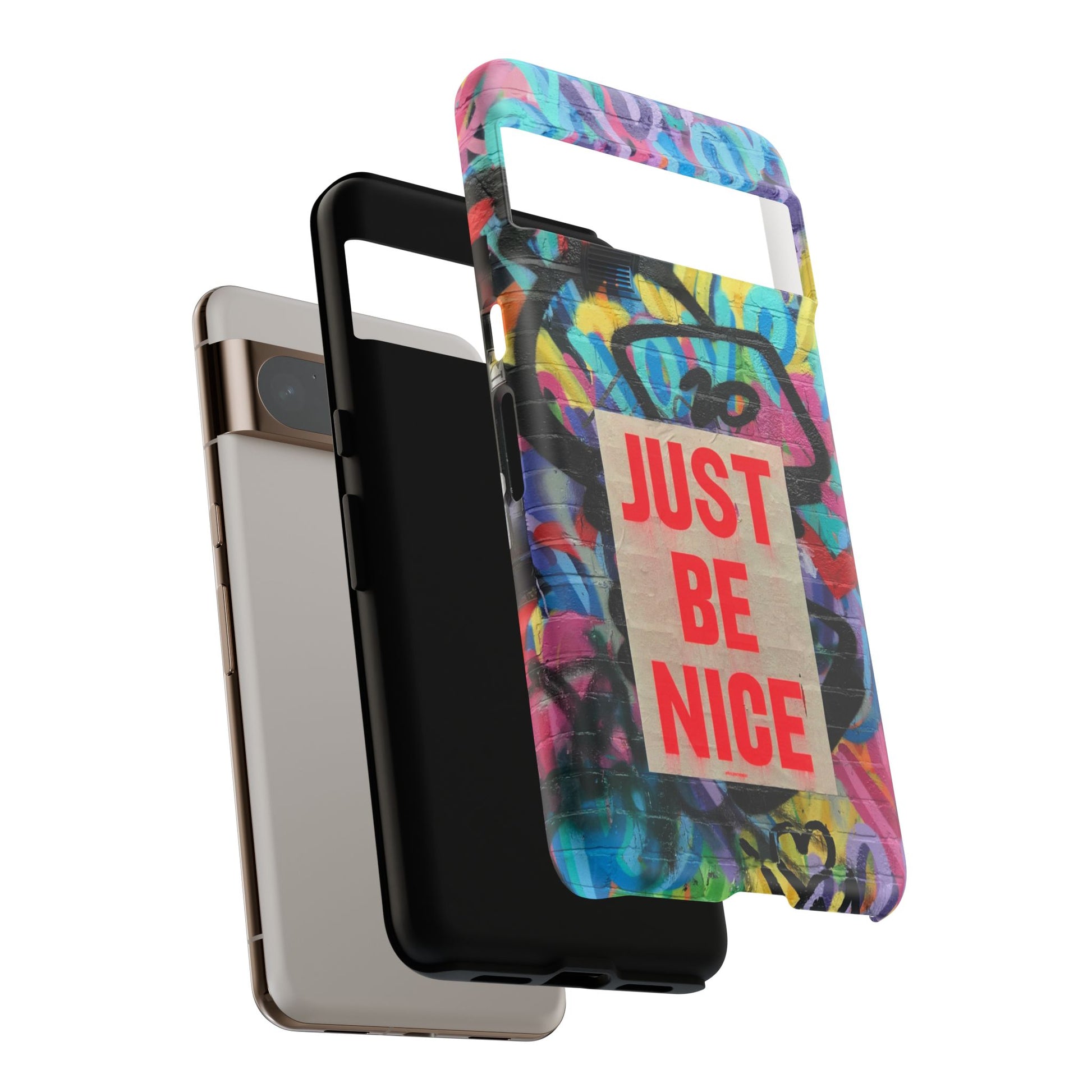 Colorful Phone Case - Just Be Nice Design, Motivational Gift, Phone Accessories, Unique Custom Case, Positive Vibe Tech Gear - FORMO