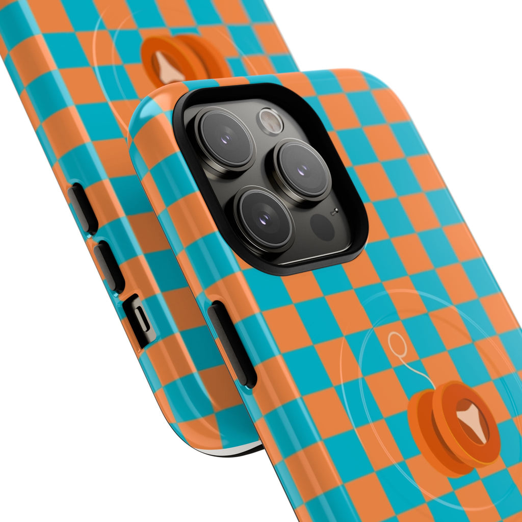 Vibrant Tough Magnetic Phone Case for Protection, Checkerboard Design for Tech Lovers, Gift for Birthdays, Holidays, or Daily Use