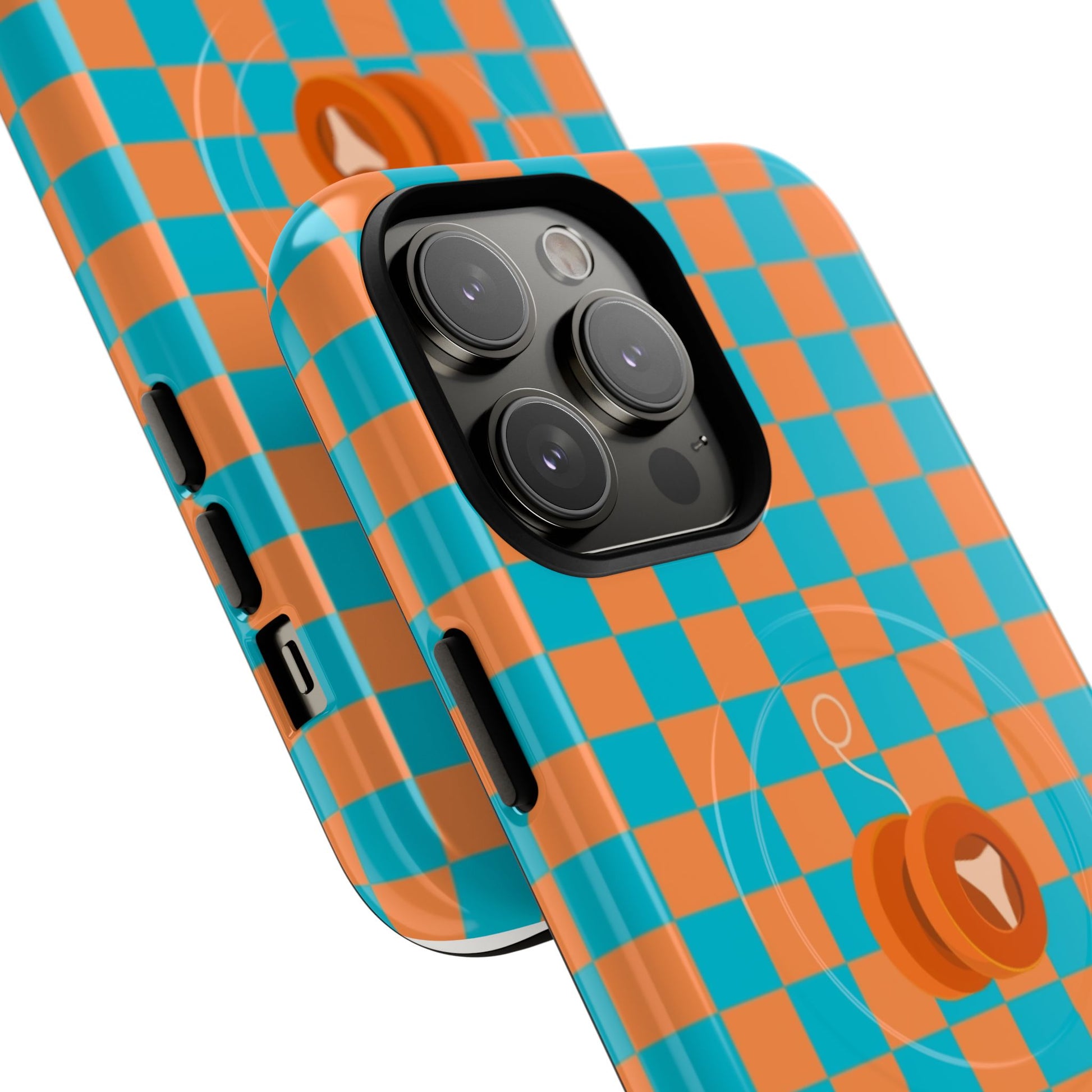 Vibrant Tough Magnetic Phone Case for Protection, Checkerboard Design for Tech Lovers, Gift for Birthdays, Holidays, or Daily Use