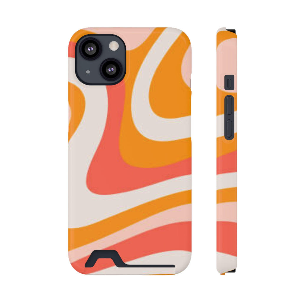 Trendy Phone Case with Card Holder, Boho Phone Accessory, Stylish Mobile Cover, Functional Gift for Friends, Perfect for Everyday Use - FORMO