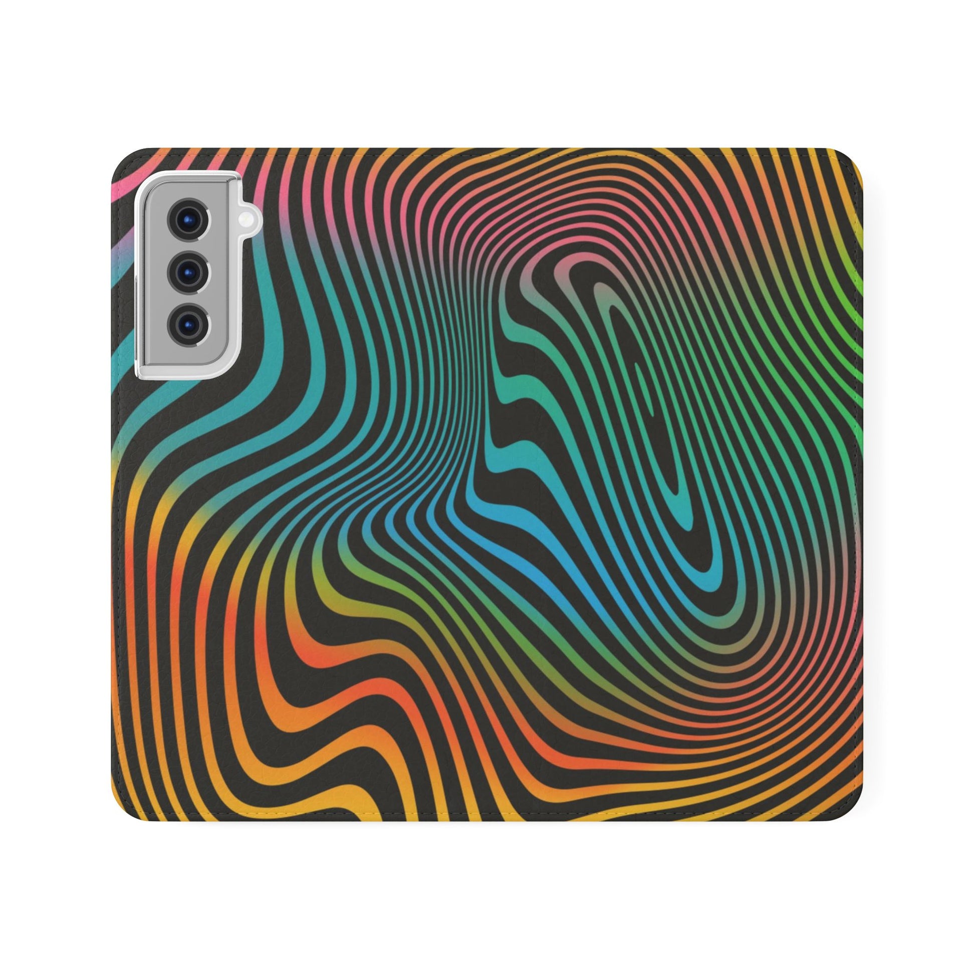 Vibrant Abstract Flip Case for Phone, Colorful Phone Wallet, Trendy Protective Cover, Unique Gift for Tech Lovers, Modern Accessories - FORMO