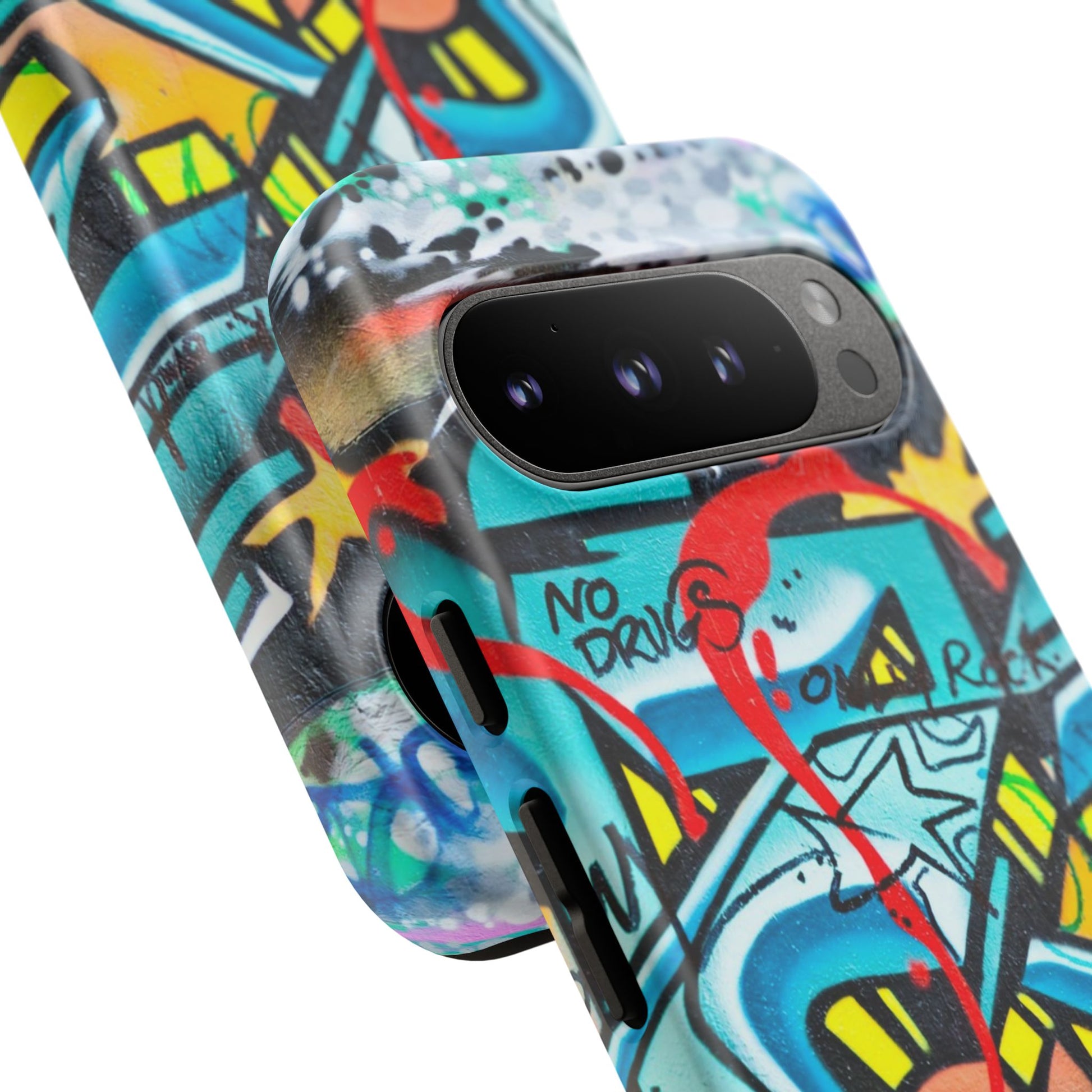 Edgy Phone Case with Graffiti Design, Tough Phone Case for Artists, Urban Style Phone Accessory, Graffiti Art Case, Unique Gift for Teens - FORMO
