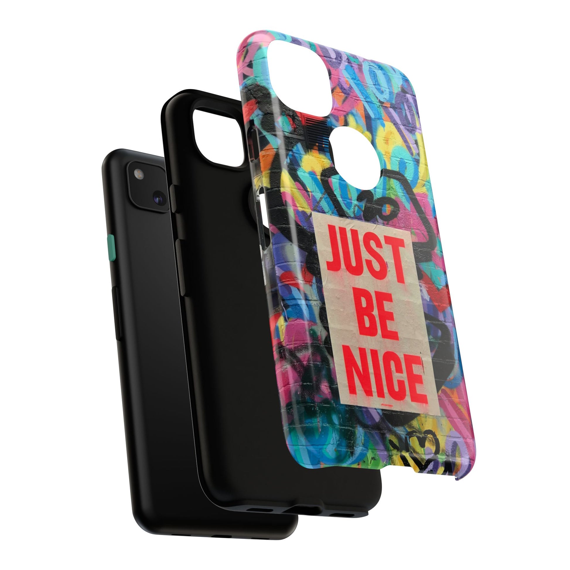 Colorful Phone Case - Just Be Nice Design, Motivational Gift, Phone Accessories, Unique Custom Case, Positive Vibe Tech Gear - FORMO