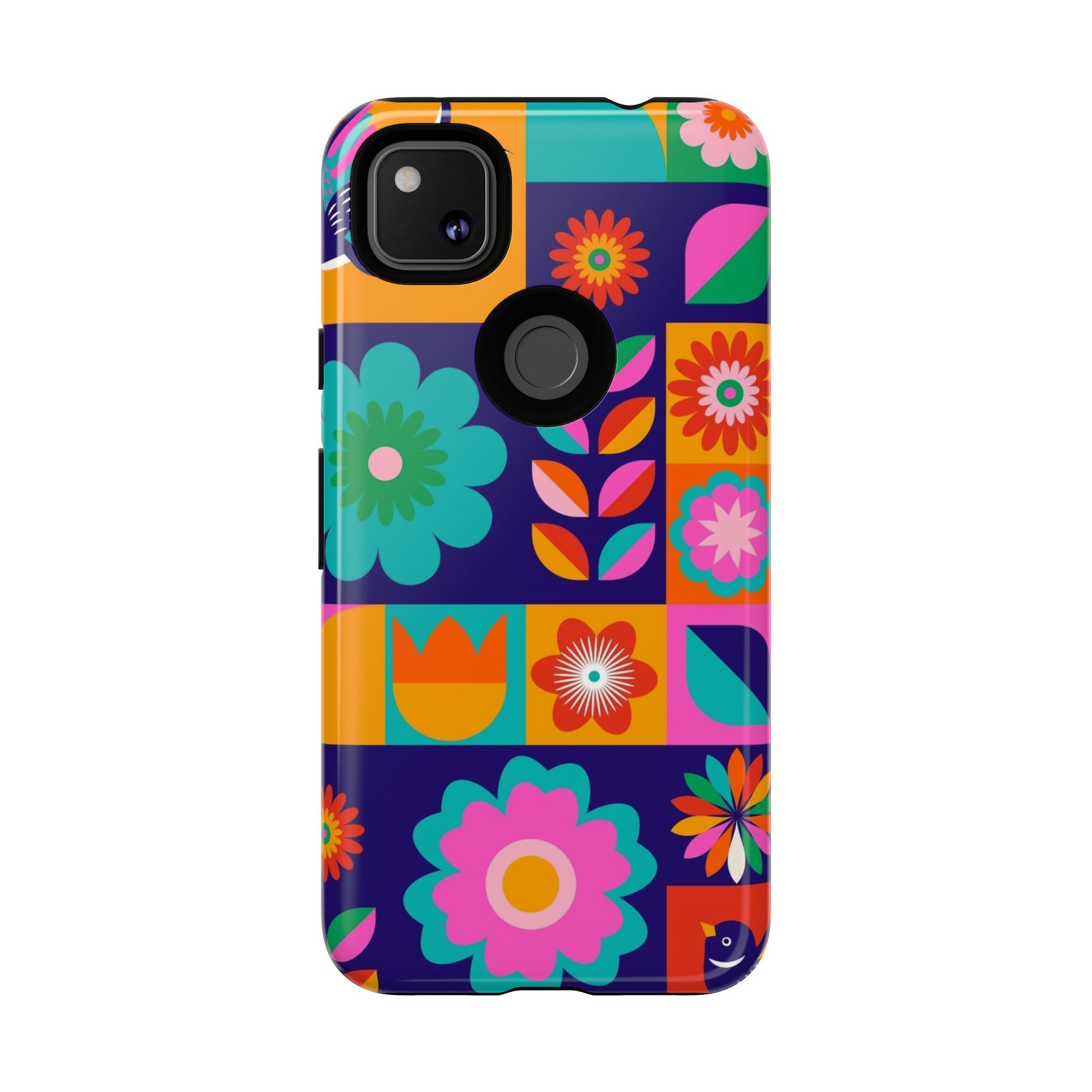 Colorful Floral Phone Case, Tough Cases for Protection, Vibrant Design Cover for Gift, Stylish Cell Phone Accessory, Fun Floral Designs - FORMO