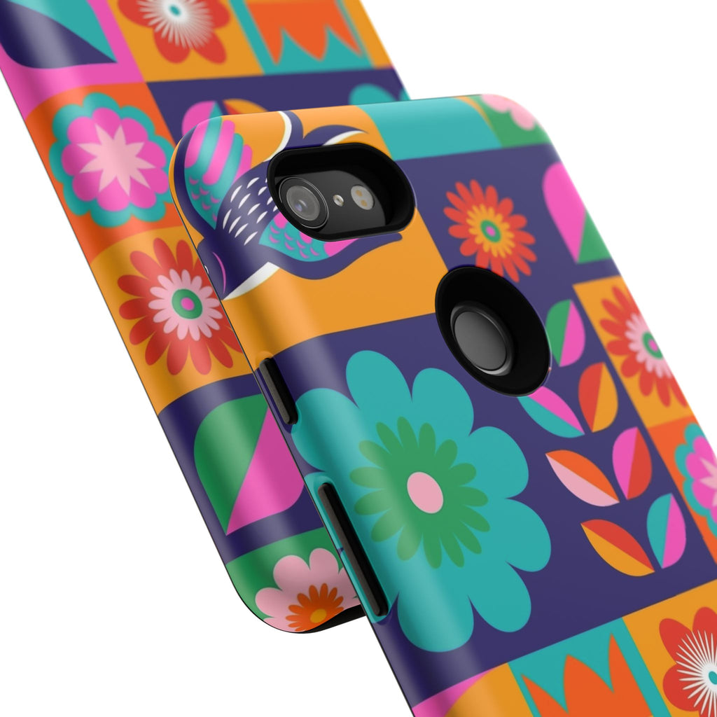 Colorful Floral Phone Case, Tough Cases for Protection, Vibrant Design Cover for Gift, Stylish Cell Phone Accessory, Fun Floral Designs - FORMO