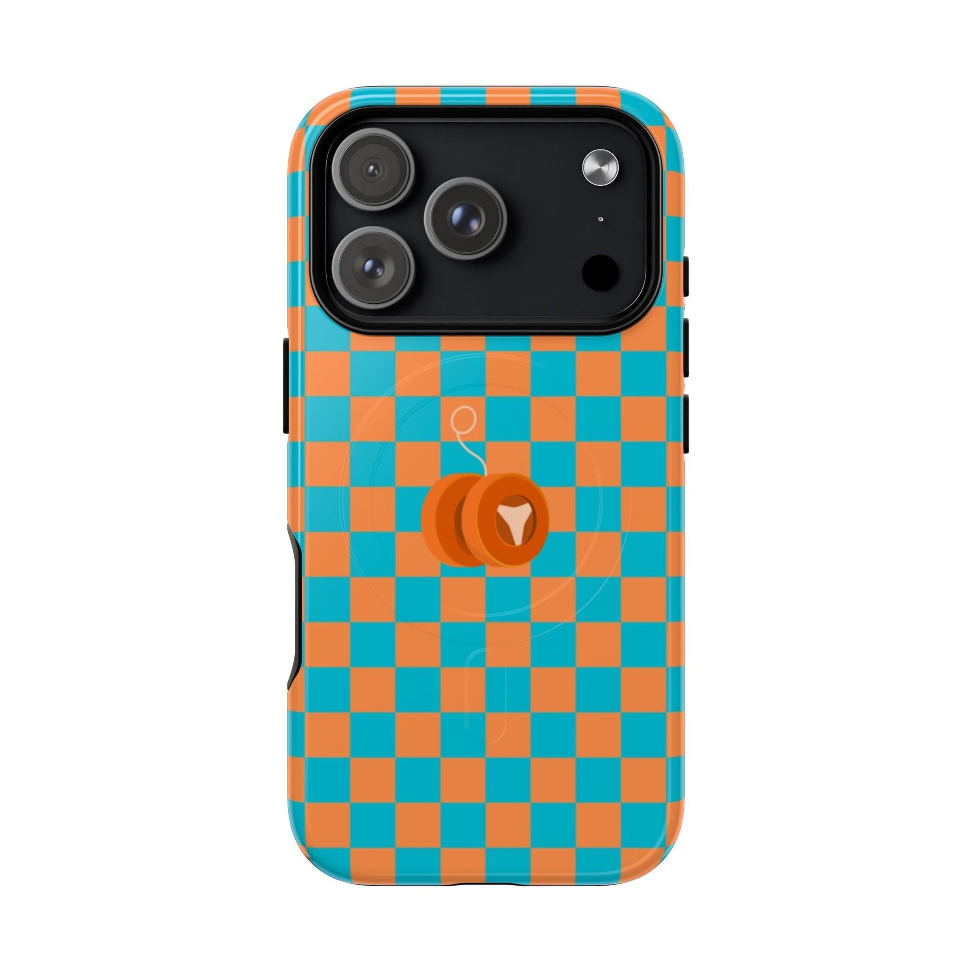 Vibrant Tough Magnetic Phone Case for Protection, Checkerboard Design for Tech Lovers, Gift for Birthdays, Holidays, or Daily Use