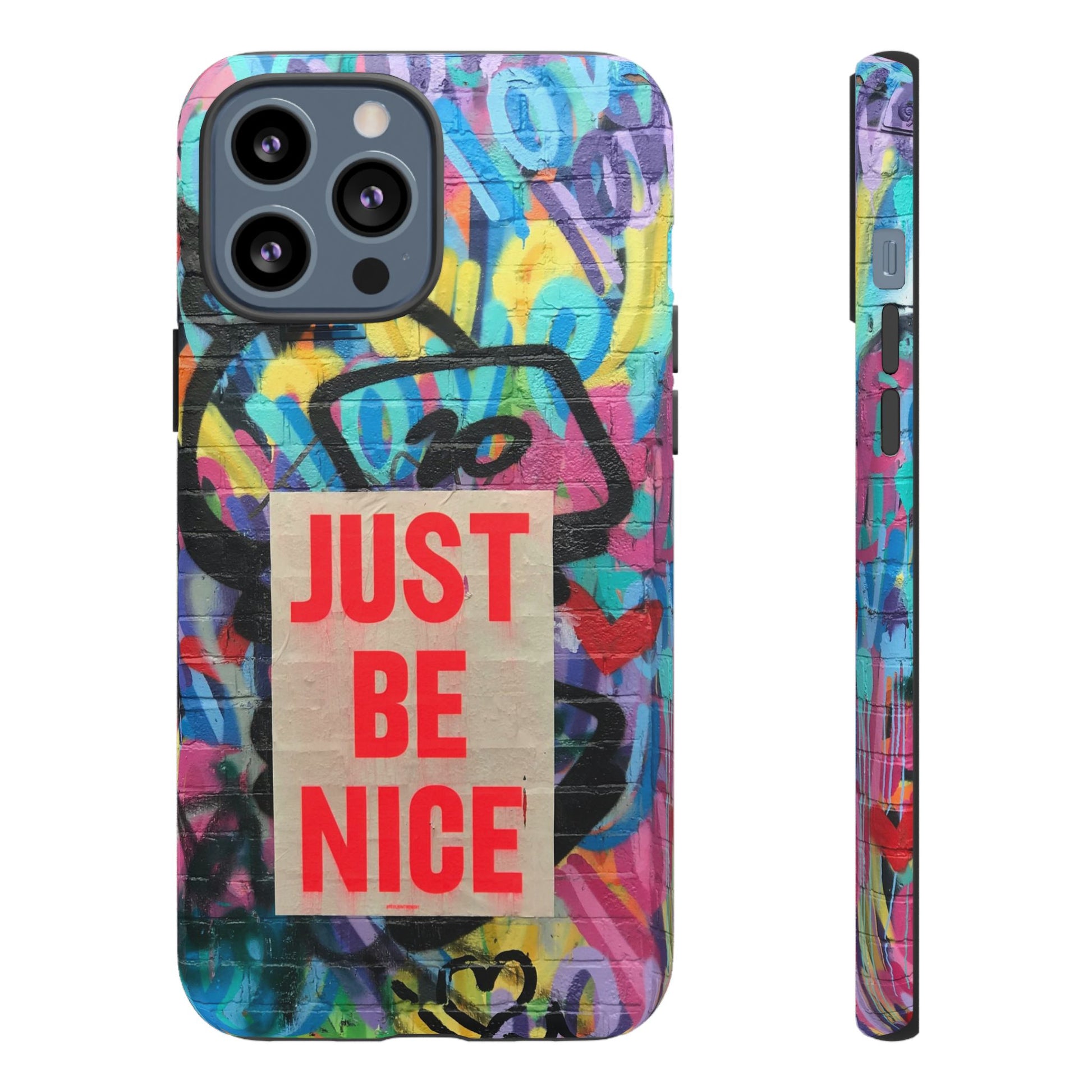 Colorful Phone Case - Just Be Nice Design, Motivational Gift, Phone Accessories, Unique Custom Case, Positive Vibe Tech Gear - FORMO