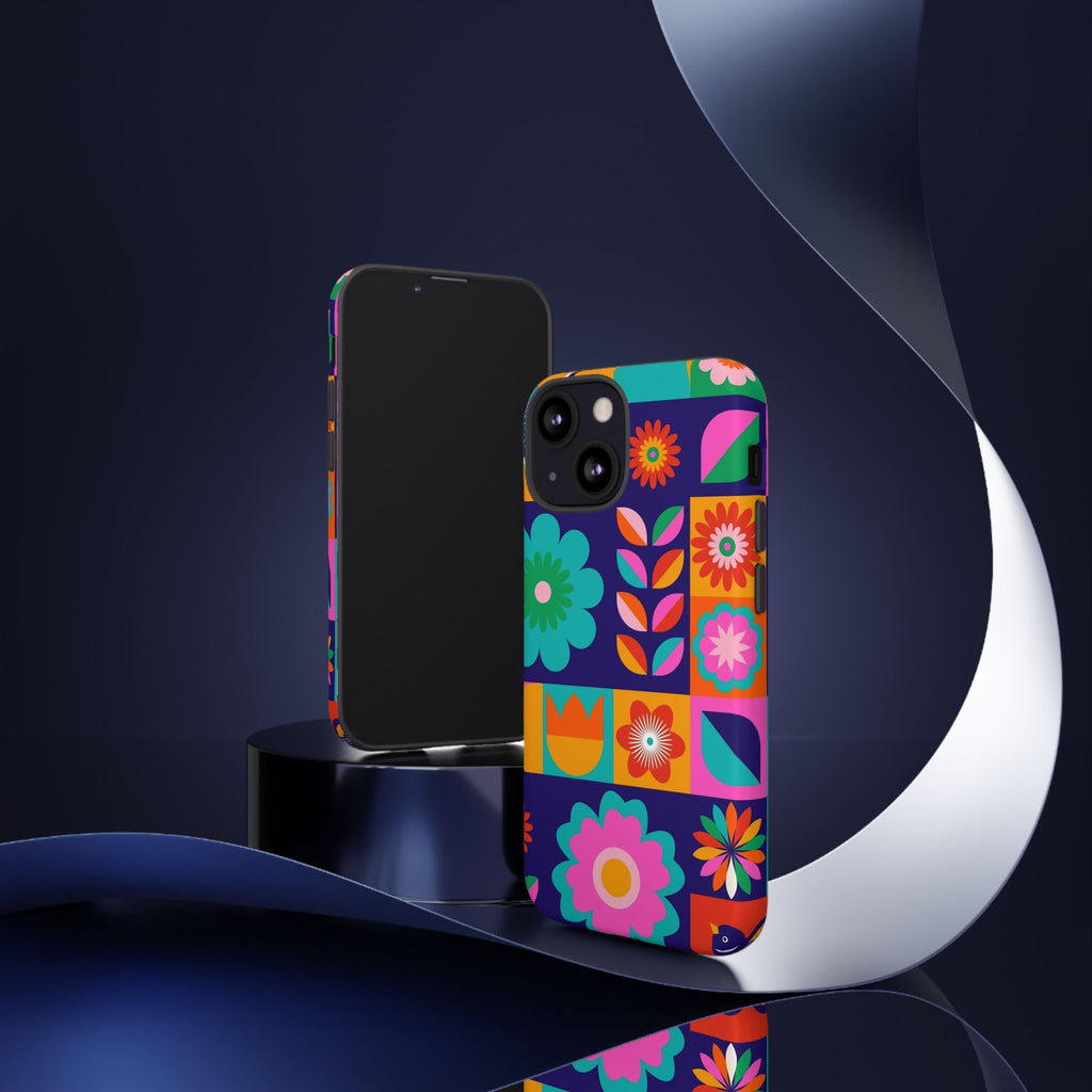Colorful Floral Phone Case, Tough Cases for Protection, Vibrant Design Cover for Gift, Stylish Cell Phone Accessory, Fun Floral Designs - FORMO