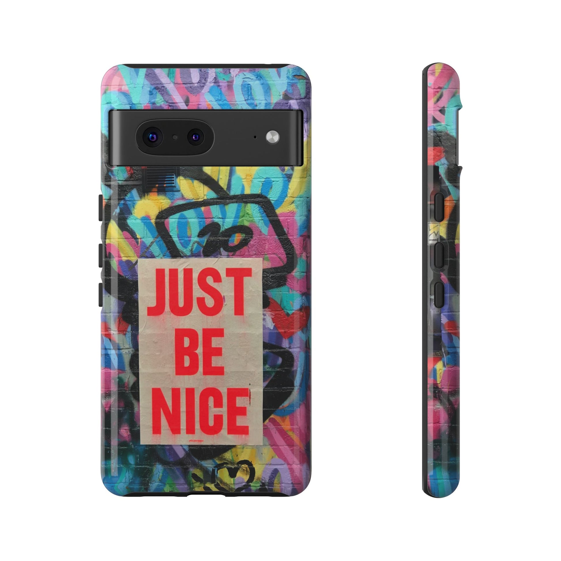 Colorful Phone Case - Just Be Nice Design, Motivational Gift, Phone Accessories, Unique Custom Case, Positive Vibe Tech Gear - FORMO