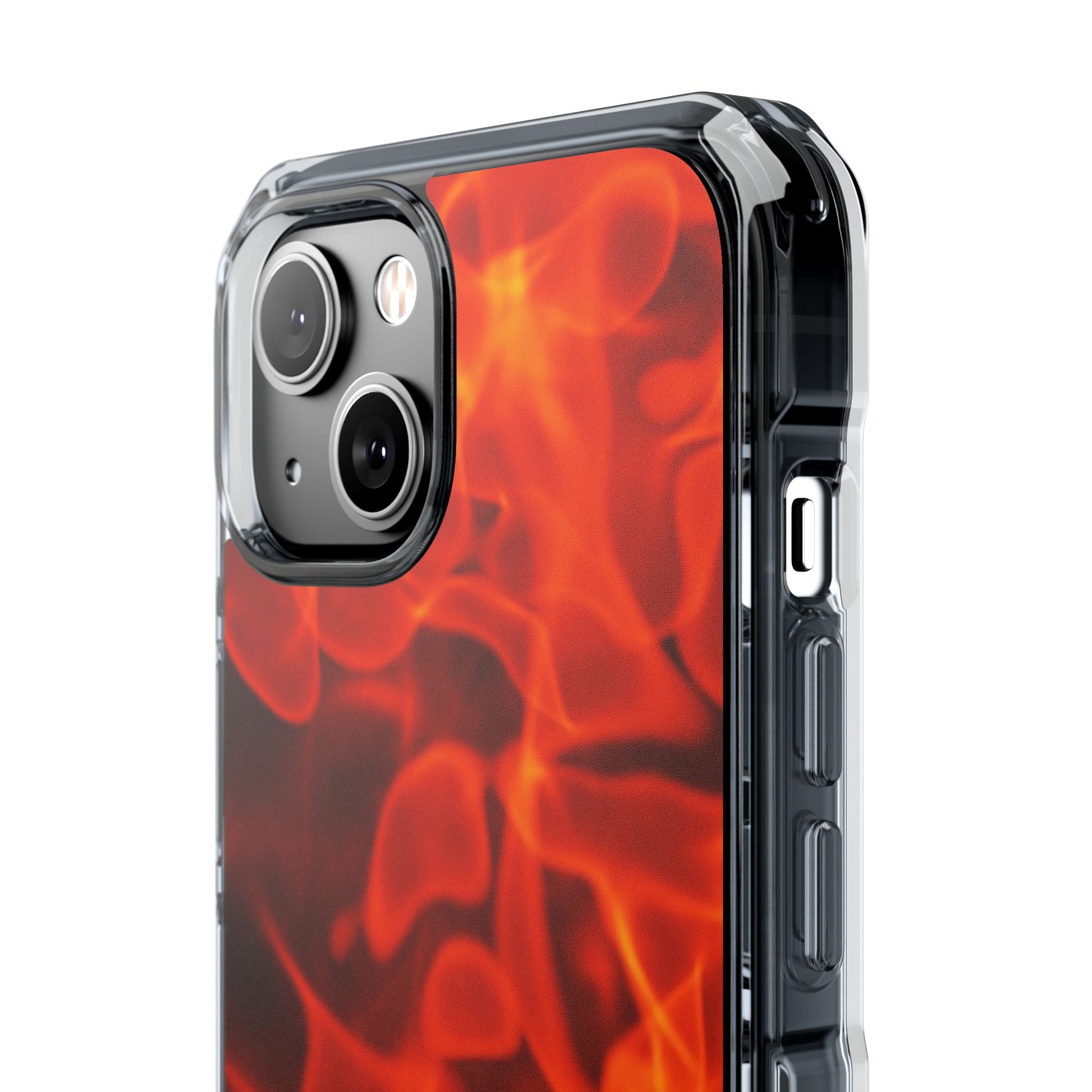 Magnetic Clear Phone Cases with Fiery Design, Protective Case for iPhone, Customizable Tech Accessory, Unique Gift Idea, Holiday Gift - FORMO