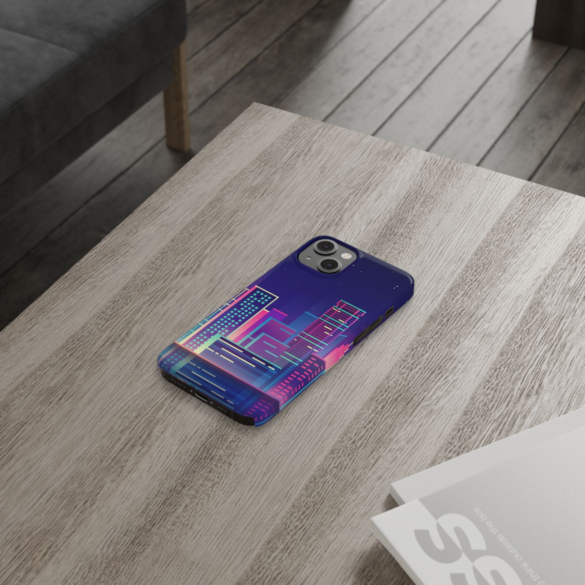 Urban Skyline Slim Phone Cases, Cityscape iPhone Cover, Colorful Night Design, Trendy Phone Accessory, Gifts for City Lovers - FORMO